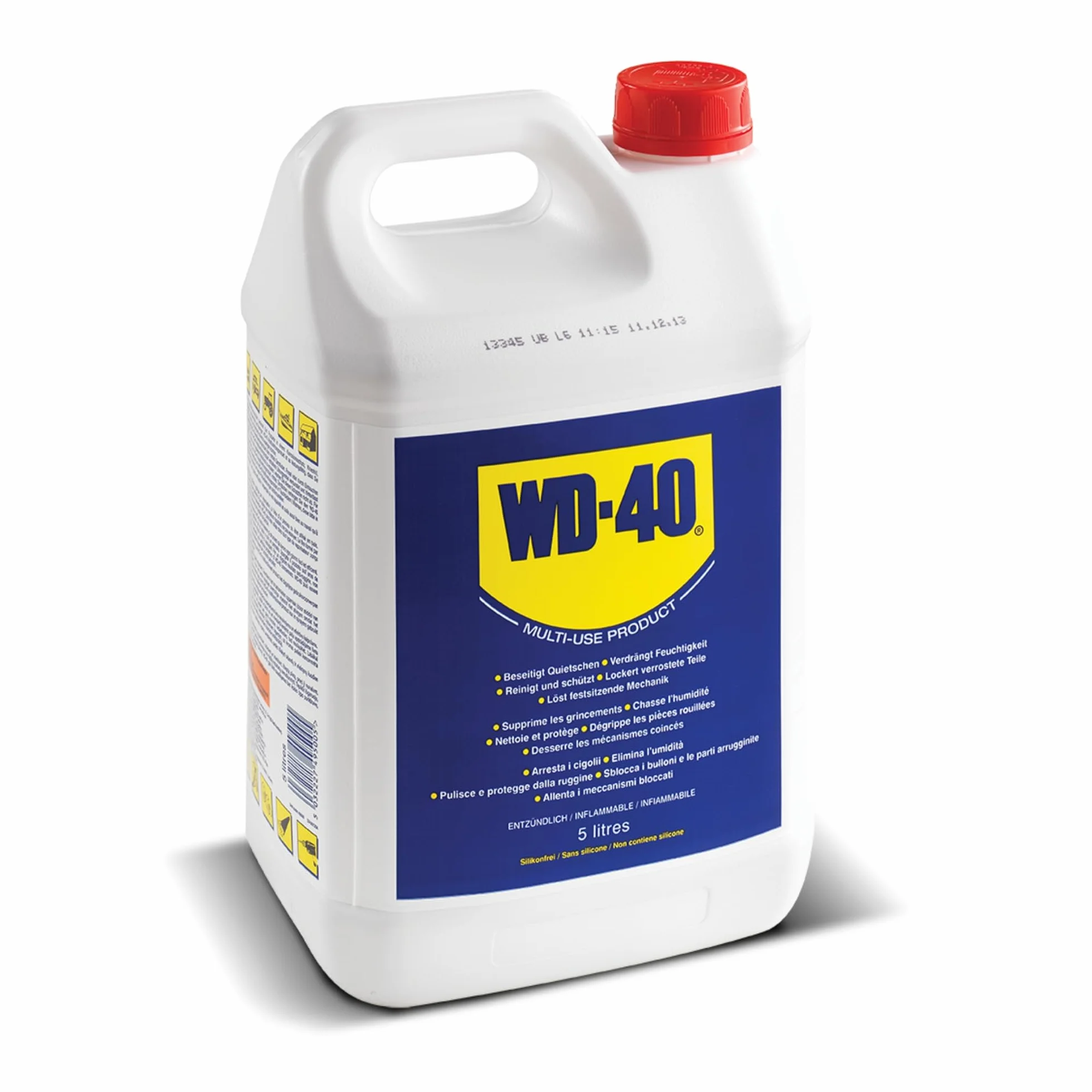 WD-40 Bidon 5 L Multifonction Sans Silicone Non Conducteur Compatible Plastiques Caoutchoucs Métaux