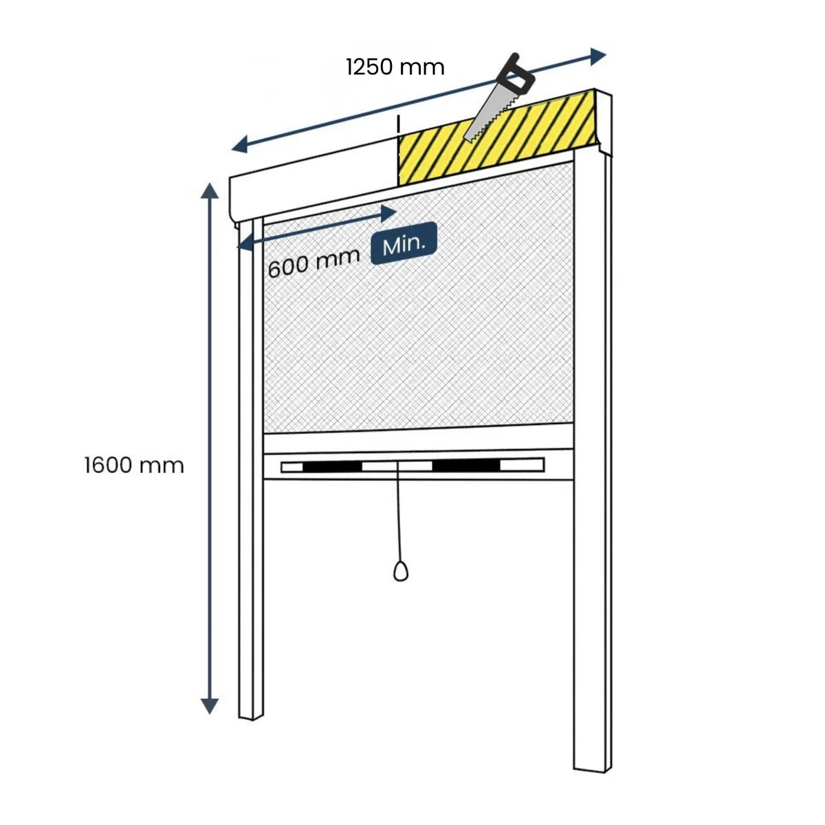 Moustiquaire fenêtre alu recoupable Blanc 1250x1600 mm protection insecte ajustable