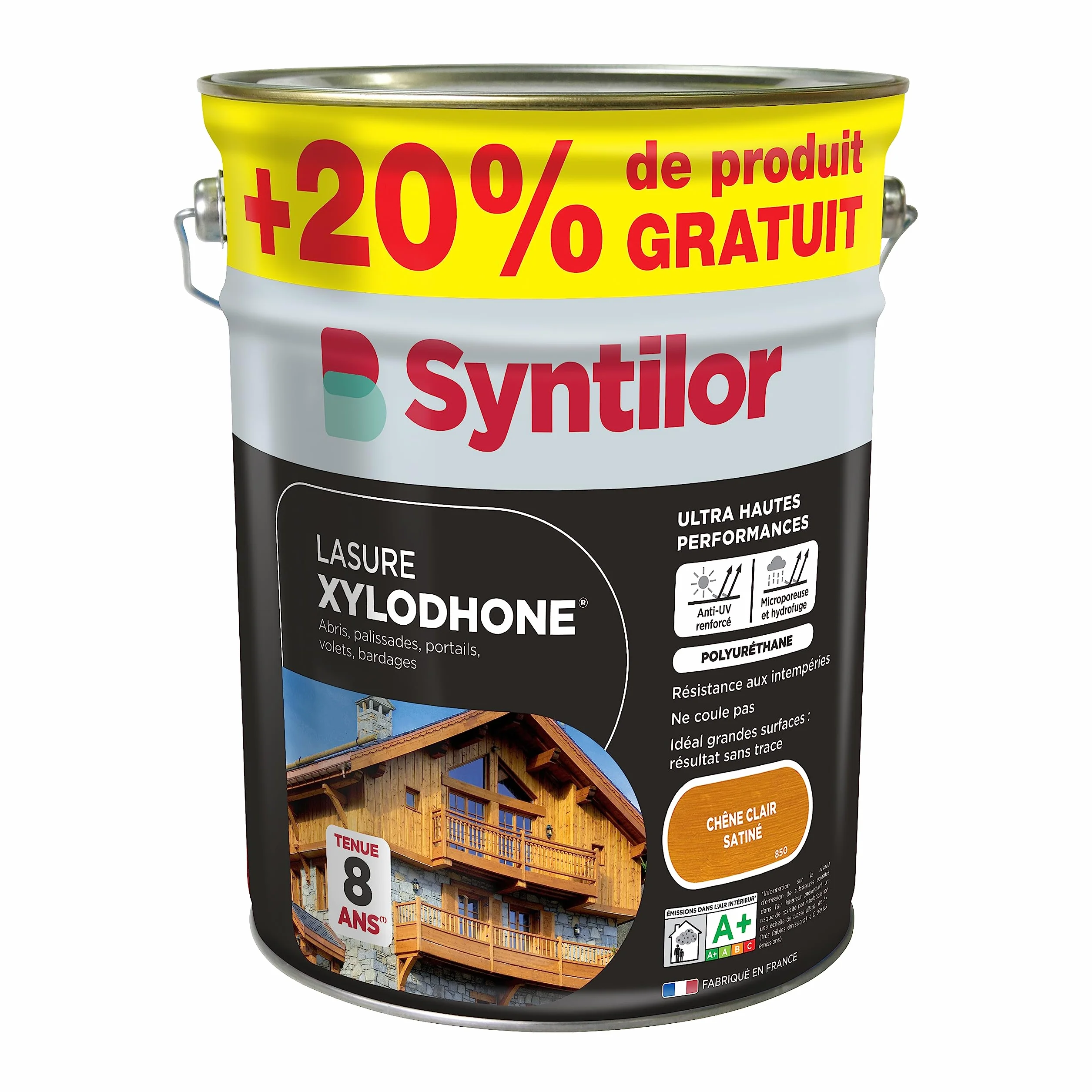 Syntilor Lasure Xylodhone® Ultra Hautes Performances 8 Ans Chêne Clair Satiné 5L+20%