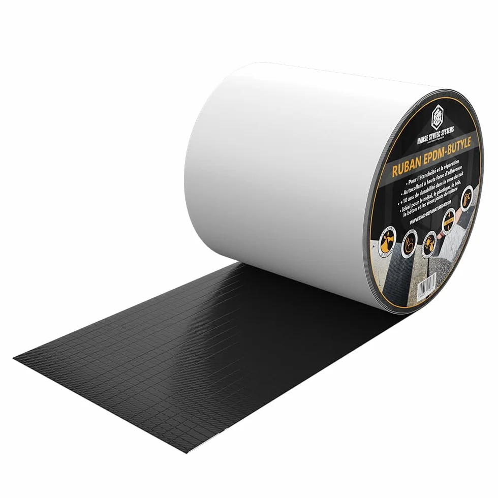 Bande EPDM renforcée HSS Butyle 10cm x 5m étanche extra fort résistant UV