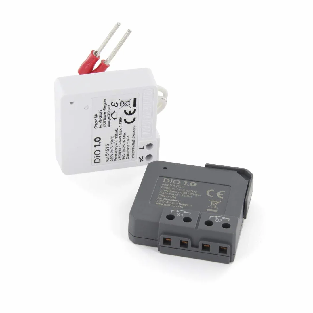 DiO Connected Home Kit interrupteur va et vient récepteur émetteur 250W Blanc