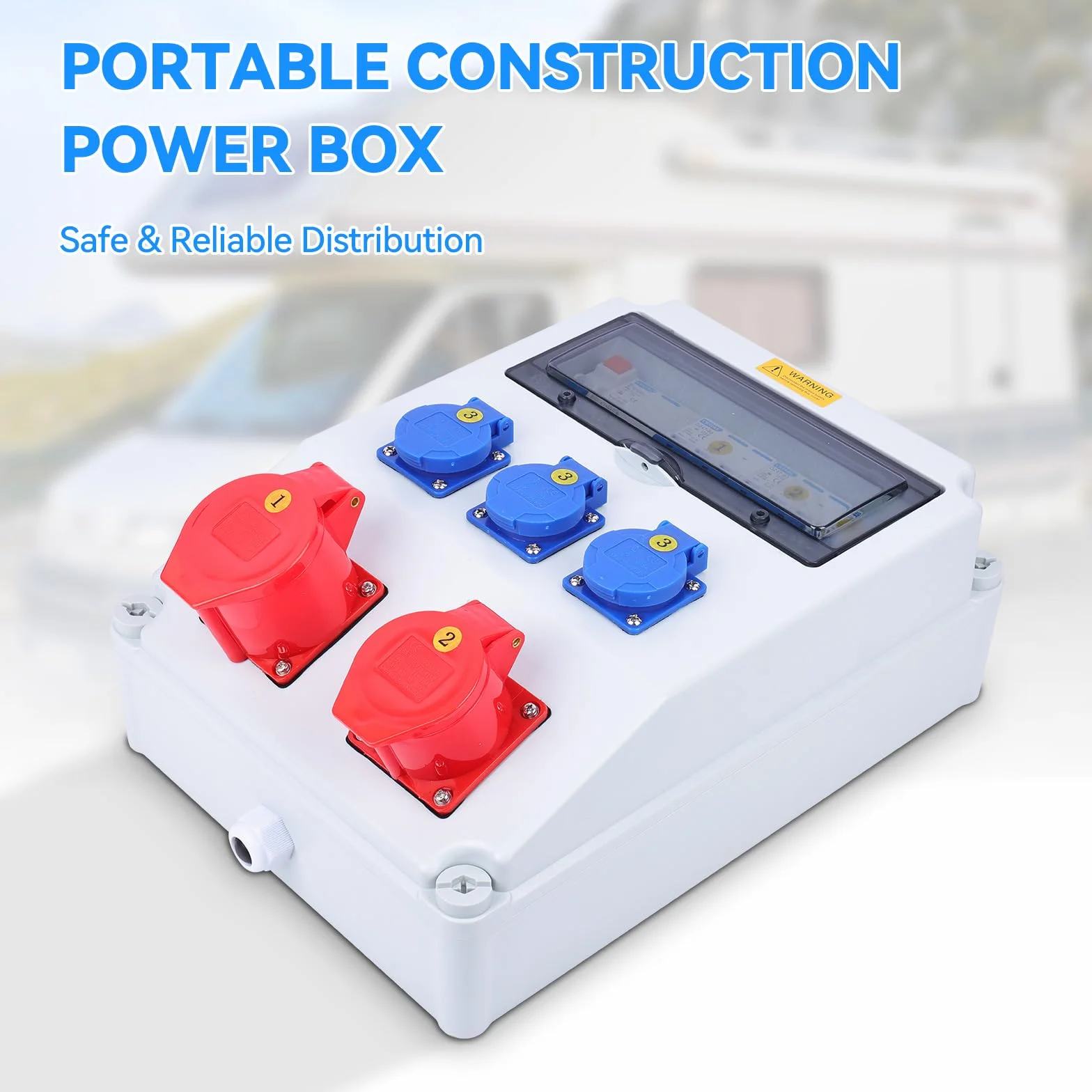 Coffret Électrique de Chantier Triphasé 400V 63A Prises Industrielles 16A 32A