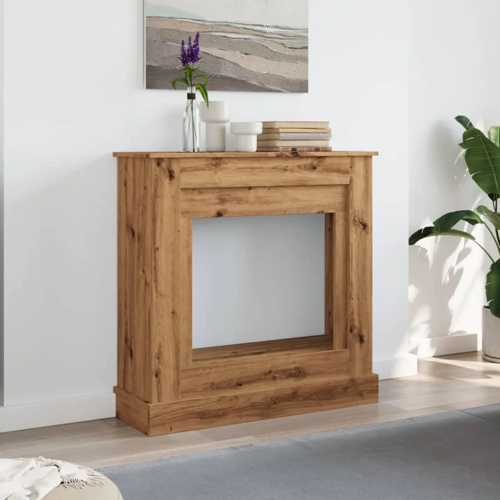 vidaXL Cadre de cheminée chêne Artisanal 90x30x90 cm Bois ingénierie