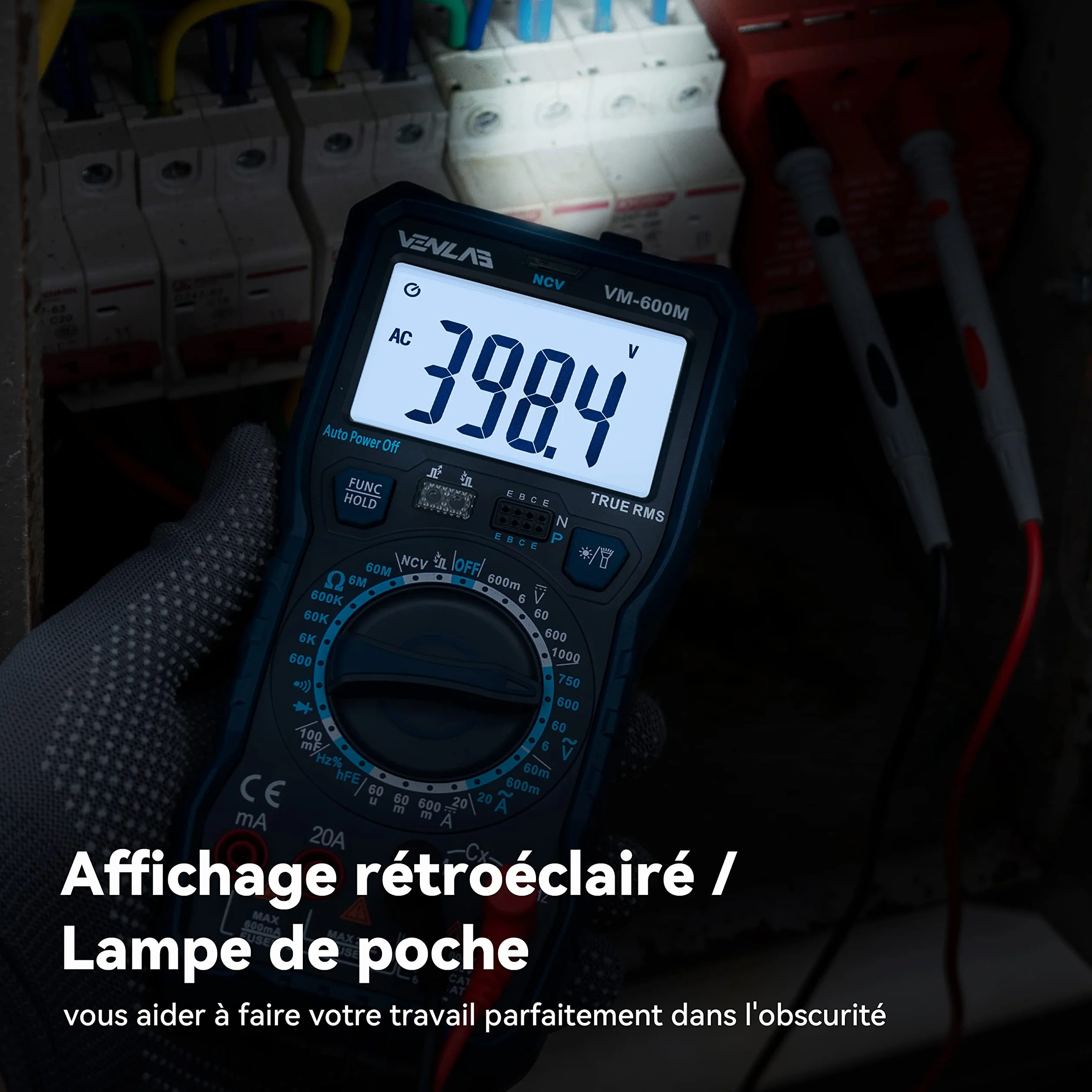 Multimètre Numérique TRMS 6000 Comptes VENLAB Voltmètre Testeur Electrique CA/CC Tension Courant