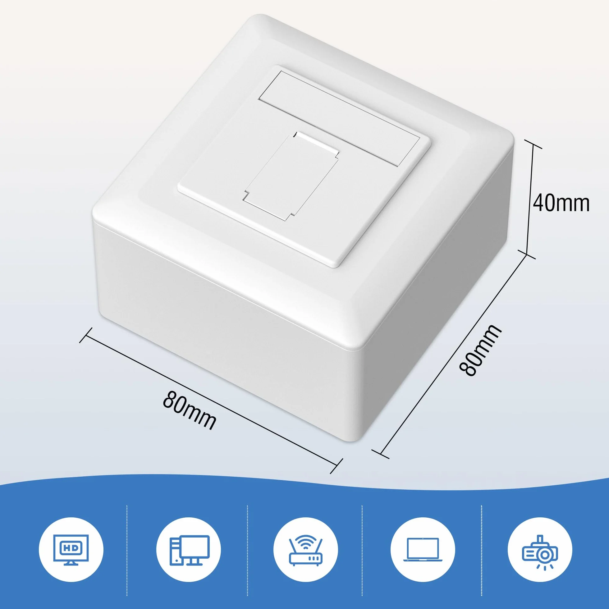 Cat6a RJ45 prise réseau blindée universelle 10 Gigabit Ethernet 1 port lot de 10
