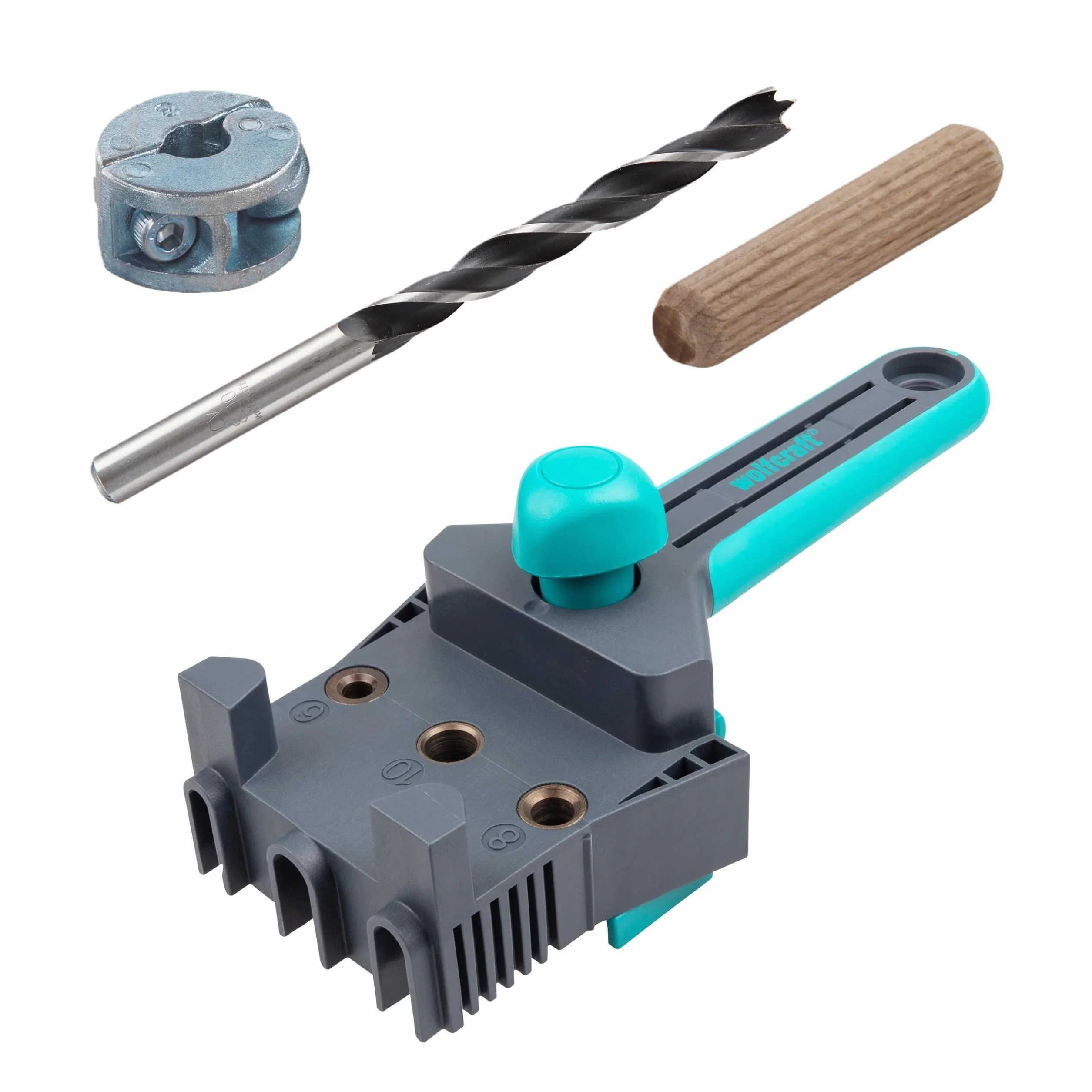 Wolfcraft Kit projet assemblages chevillés tourillons Ø 8 mm angle T plat