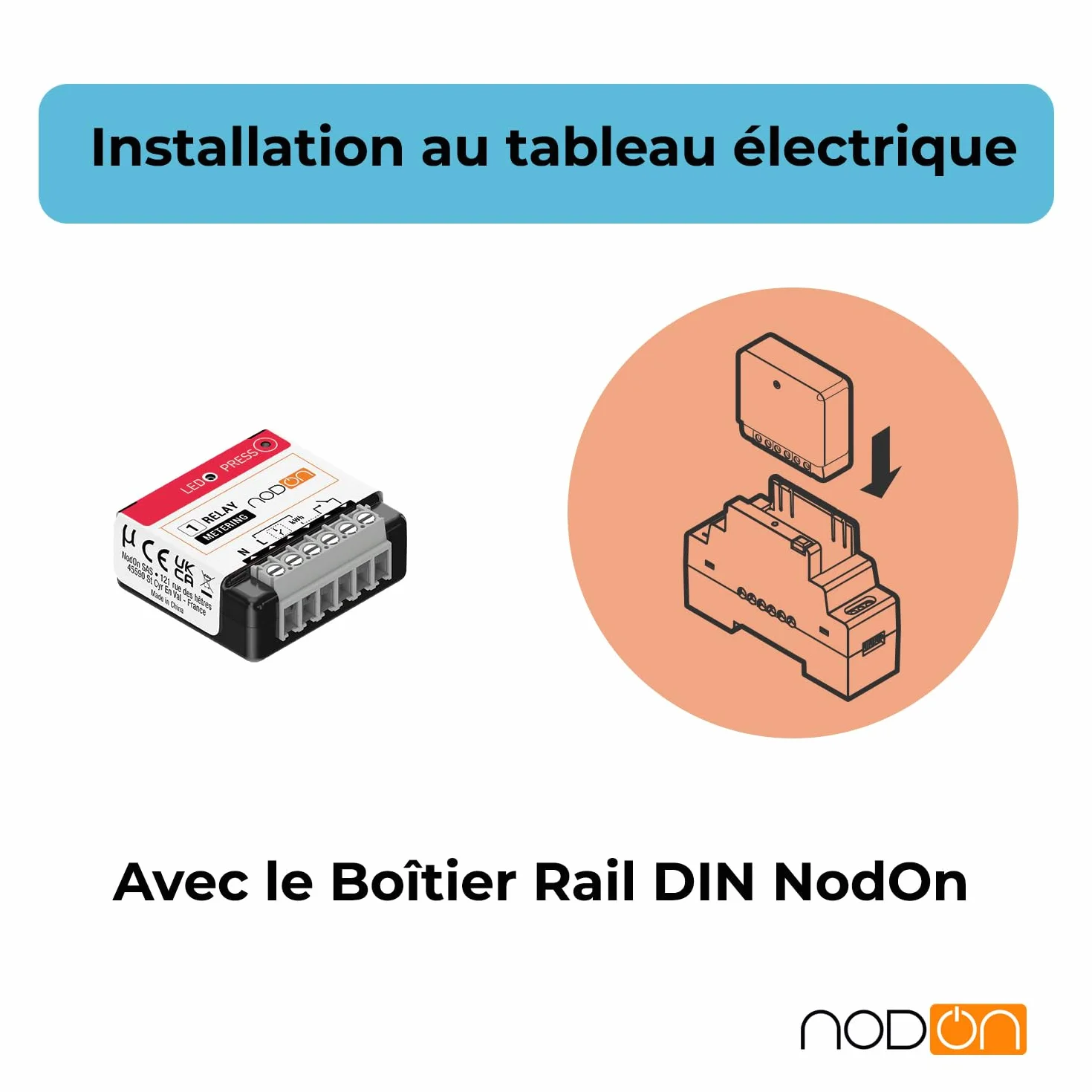NodOn Module Zigbee Multifonction Mesure Consommation Energie 14A Pilotage Chaudière Chauffe-eau Radiateur Compatible Home Assistant