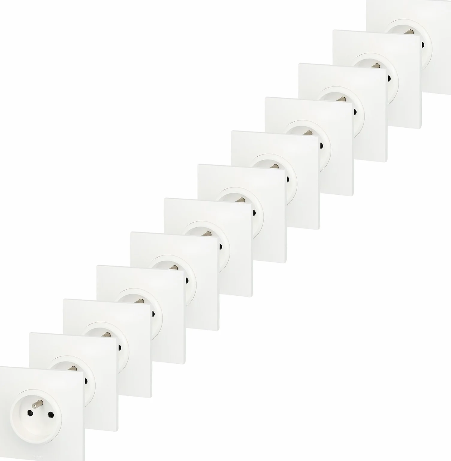 LEGRAND Prise Electrique Murale avec Terre Neptune 2P+T Monobloc Fixation à Griffes/Vis Blanc Lot de 12