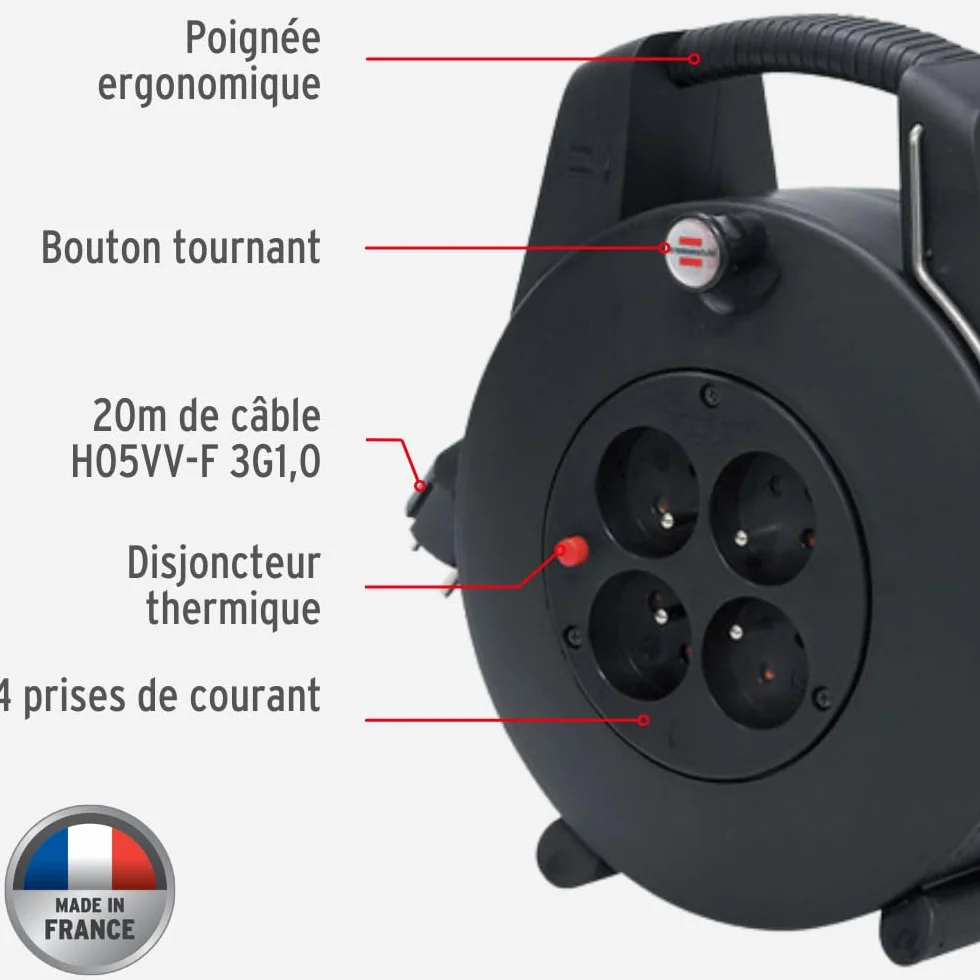 Brennenstuhl Confort-line CL-XL H05VV-F 3G1,0 Noir 20 m