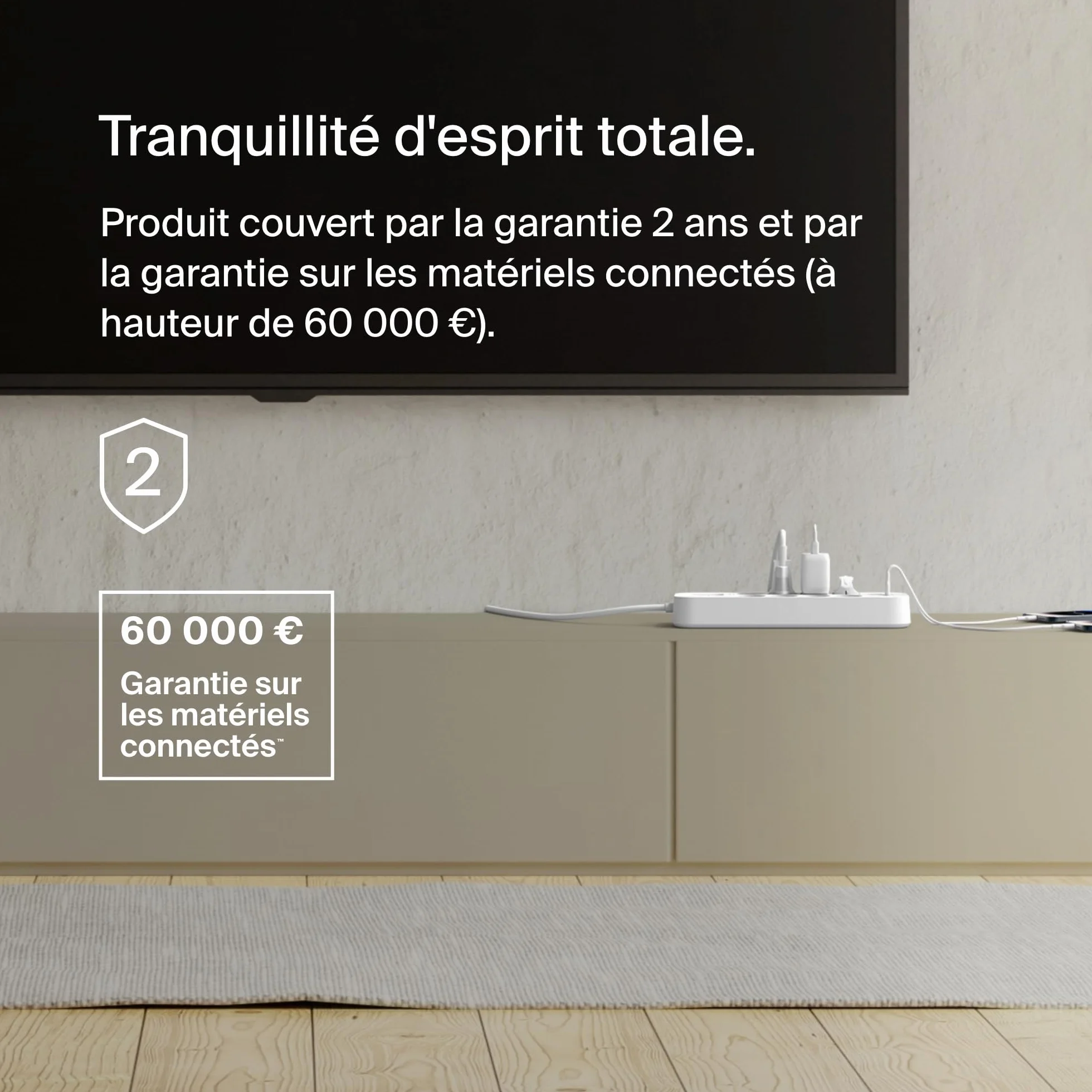 Belkin Multiprise parafoudre USB 8 prises 2 ports USB-C recharge rapide PD 900 joules