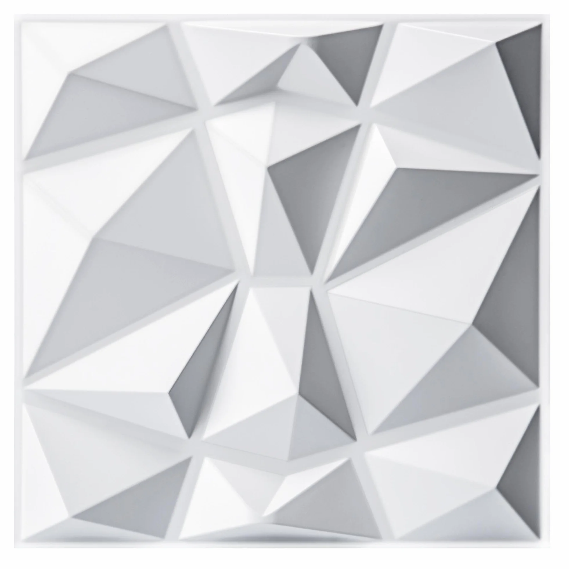 Art3d Lot de 33 panneaux muraux décoratifs 3D en forme de diamant, Blanc mat 30,5 x 30,5cm, PVC imperméable