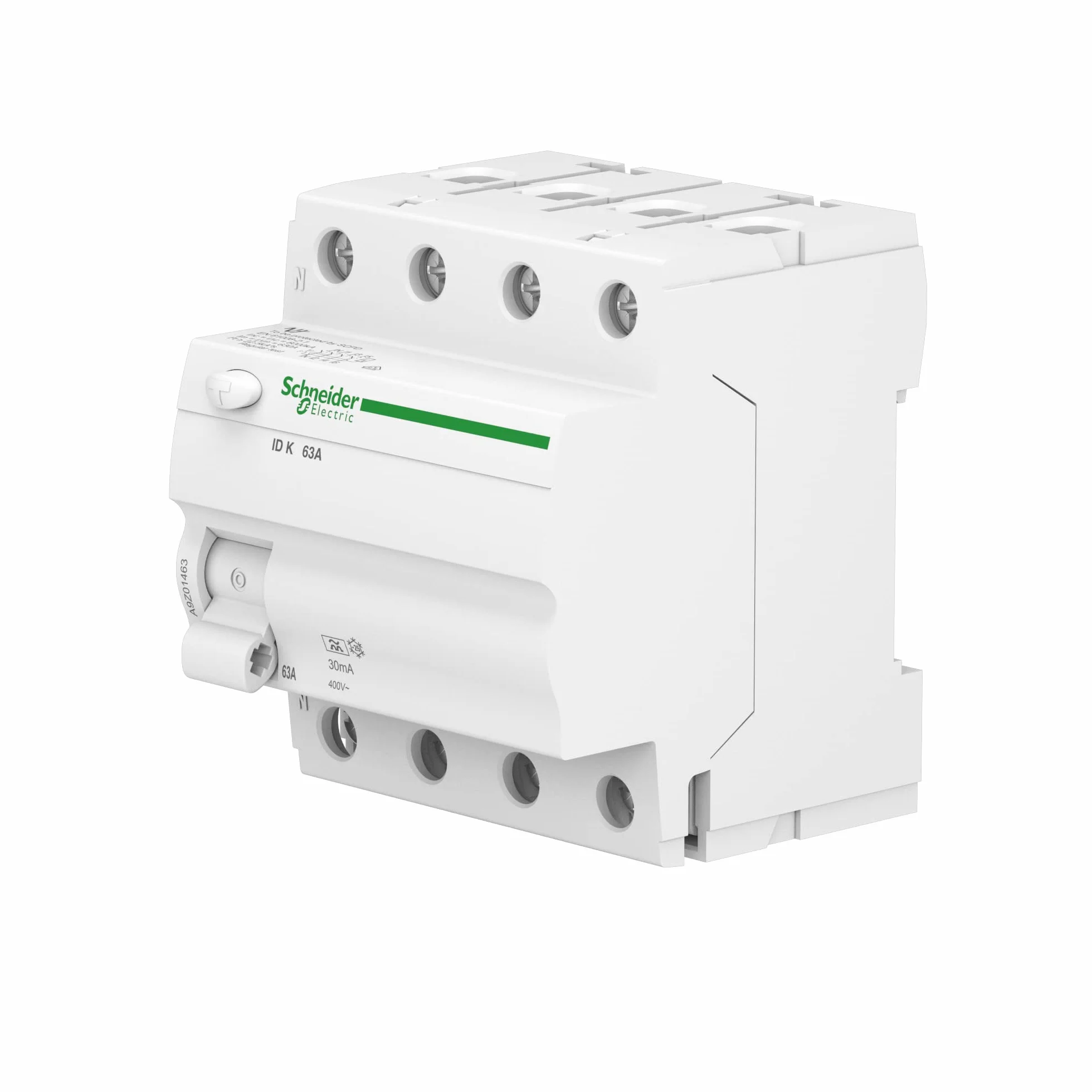 Schneider Acti 9 Disjoncteur Différentiel Id K 4P 63A 30mA Blanc