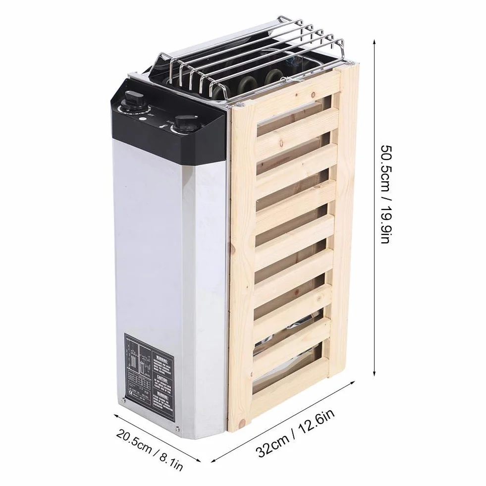 Poêle de Sauna 3KW Acier Inoxydable 220V Chauffage Interne