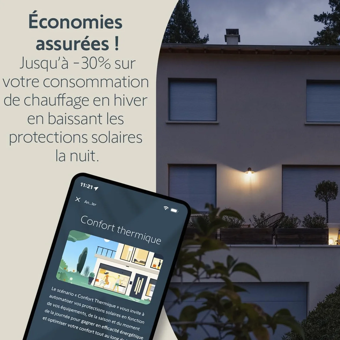 Somfy Suntéis io Capteur d’ensoleillement et de température extérieure Compatible Tahoma Switch