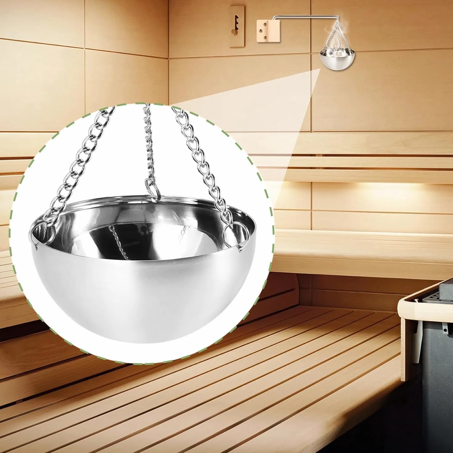 Bol d'herbes de Sauna Durable en Acier, Tasse d'huile Essentielle Accessoires de Sauna
