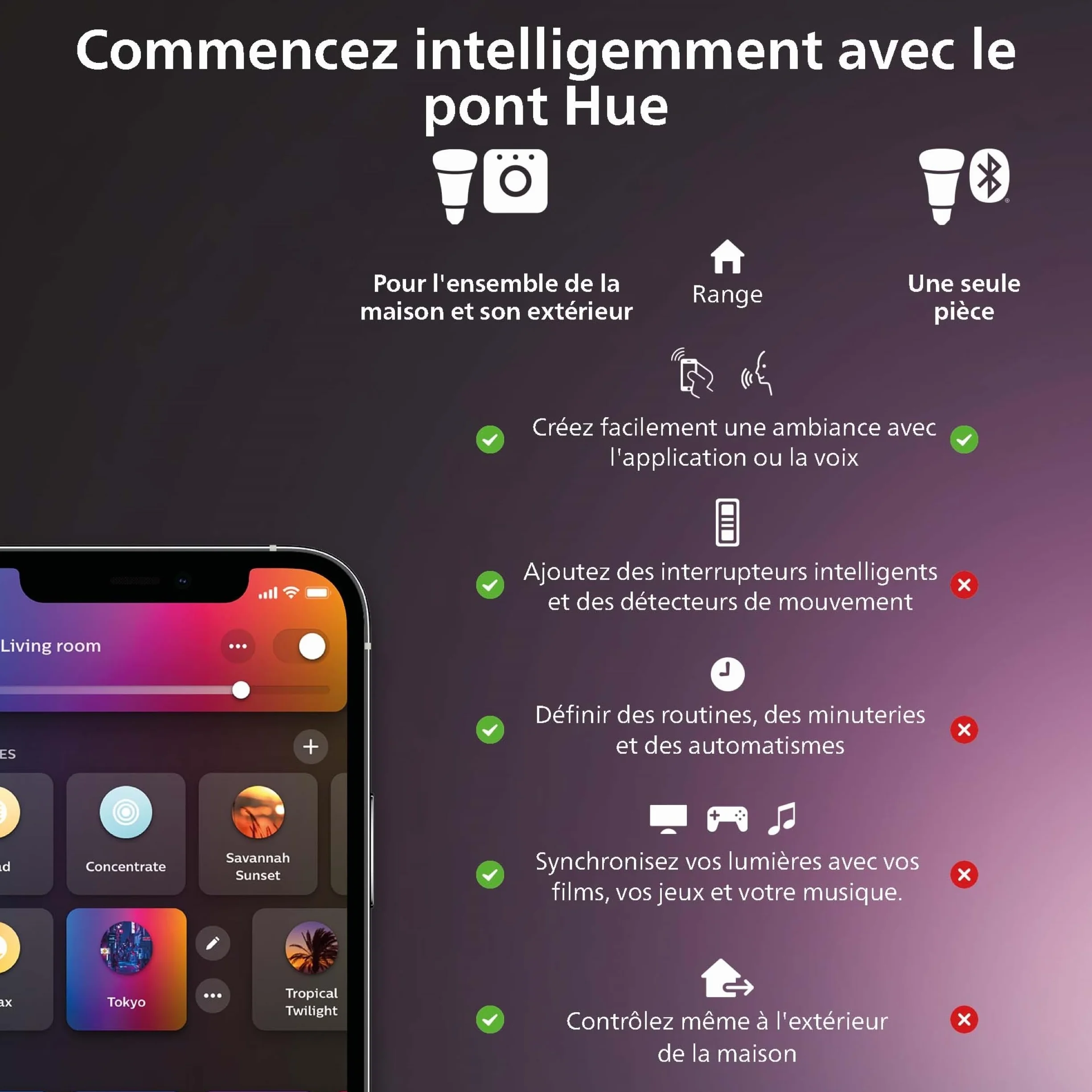 Philips Hue Capteur de Mouvement intérieur, capteur de lumière du Jour pour éclairage Intelligent, Blanc