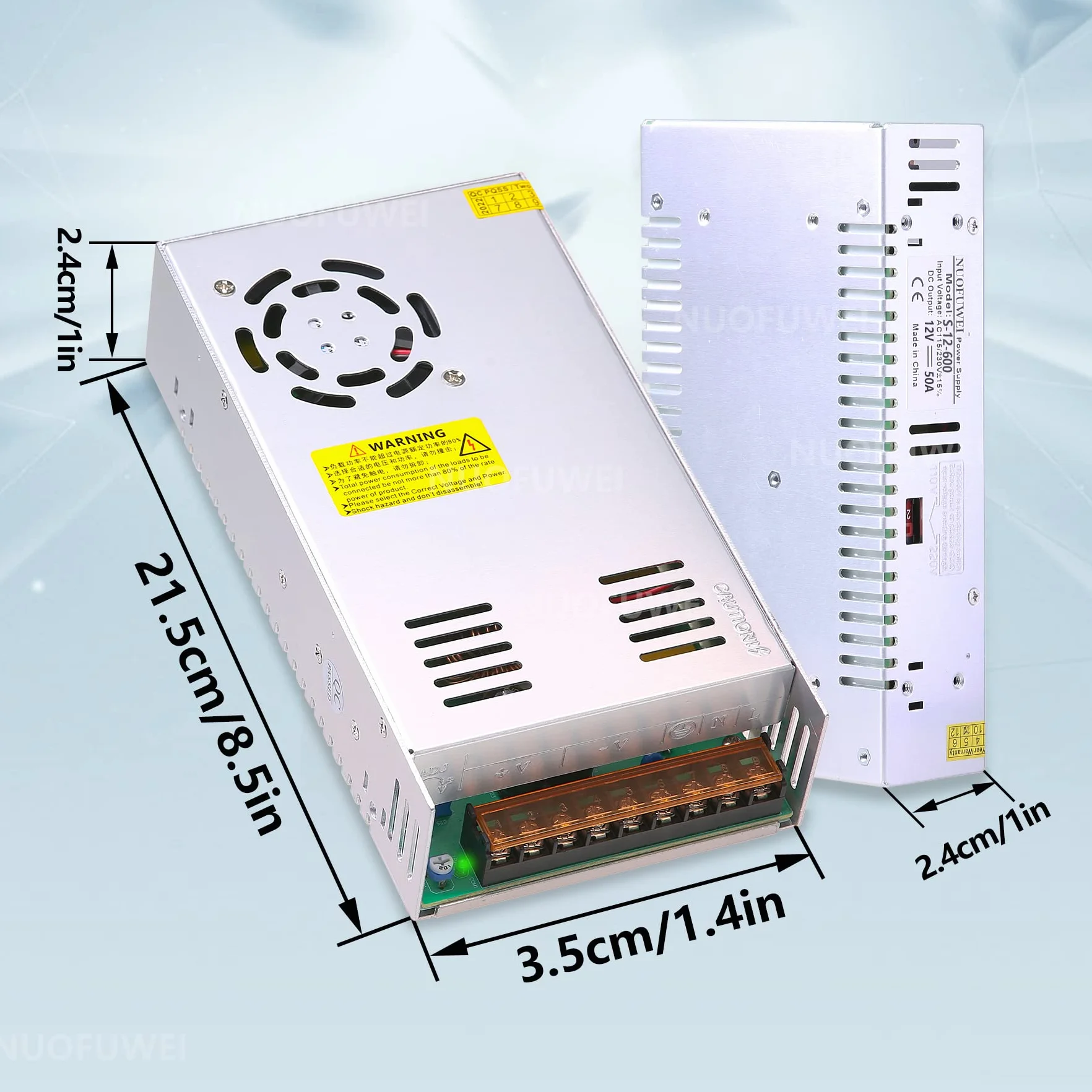 Alimentation 12V 50A 600W Transformateur 220V CA à 12V CC Convertisseur pour LED Moteur Pompe Caméra CCTV