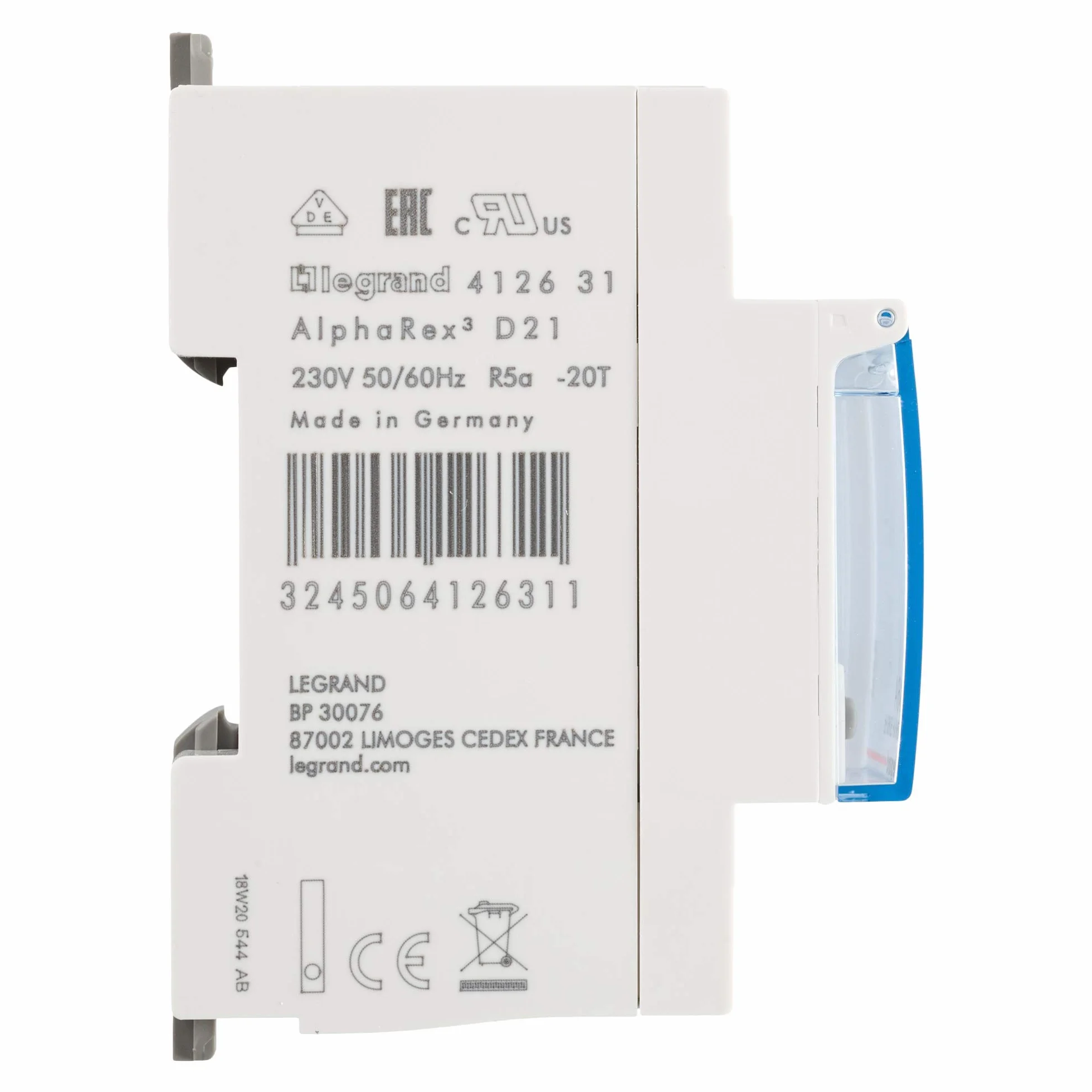 Legrand Alpharex D21 Minuterie hebdomadaire numérique 1 canal 230 V 56 Programmes