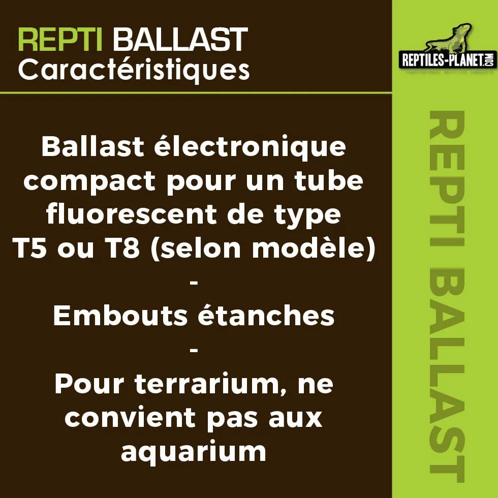 Reptiles Planet Repti Ballast Tube Fluorescent T8 15-40 W Noir