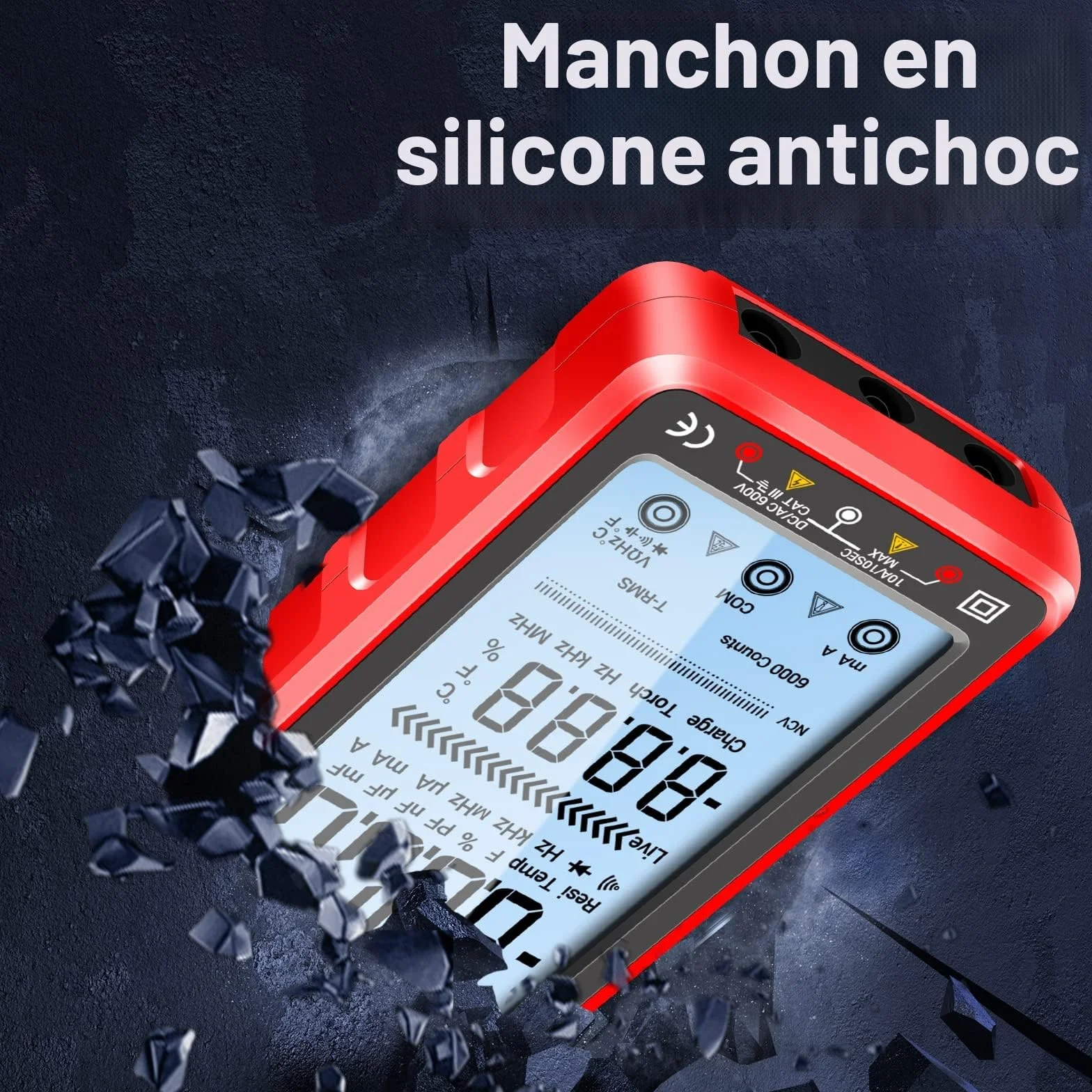 ANENG 681 Multimètre Numérique TRMS 6000 Points Testeur Tactile Intelligent Voltmètre Rechargeable à Plage Automatique