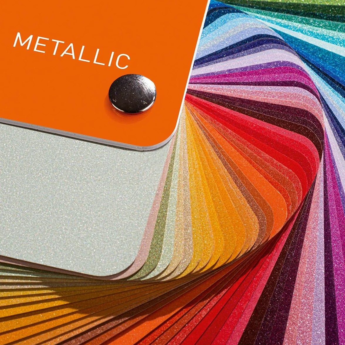 RAL E4 Nuancier de Couleur 70 Teintes Métalliques Échantillons Couleur Pleine Page Brillants