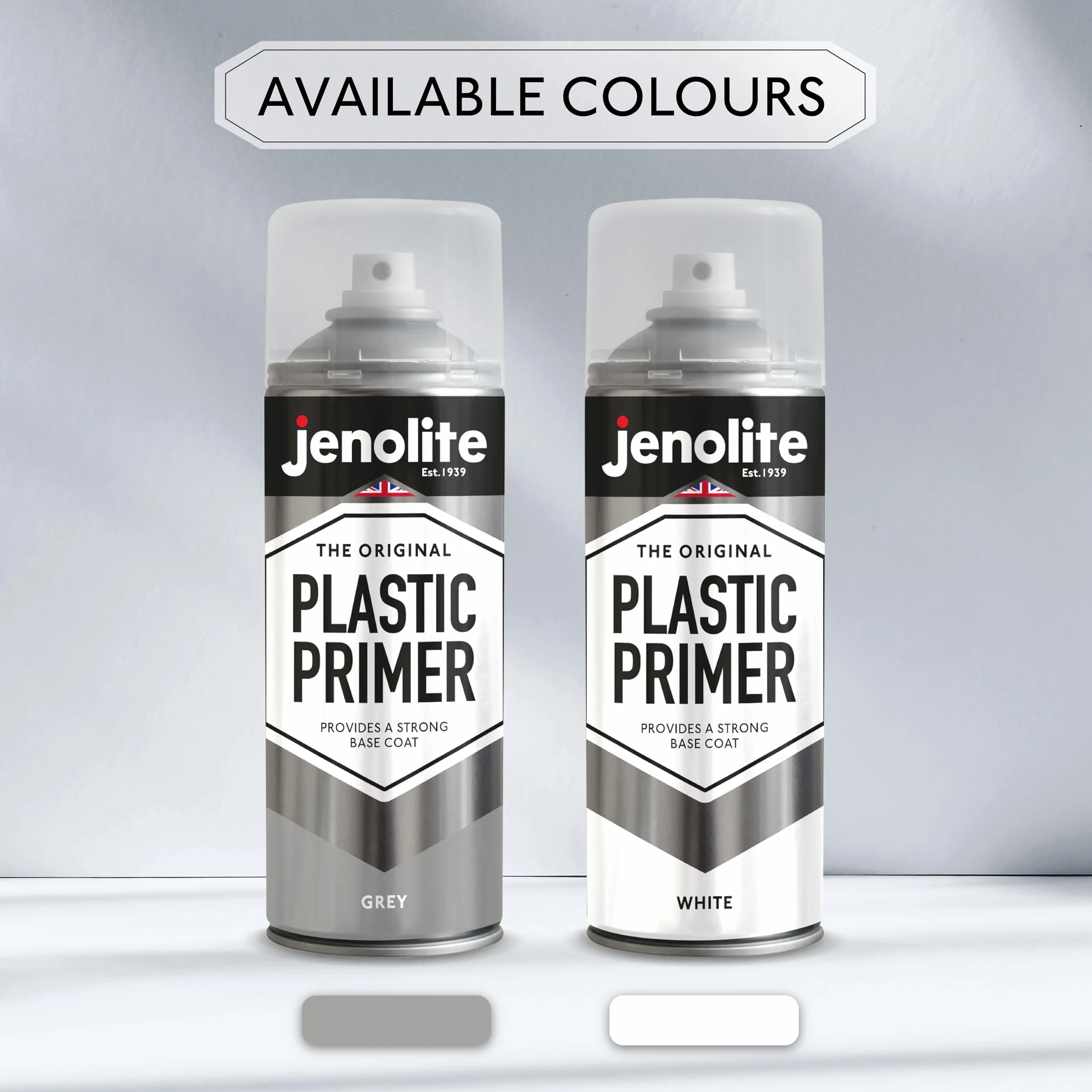 JENOLITE Lot de 3 bombes de peinture d'apprêt plastique blanc 400 ml