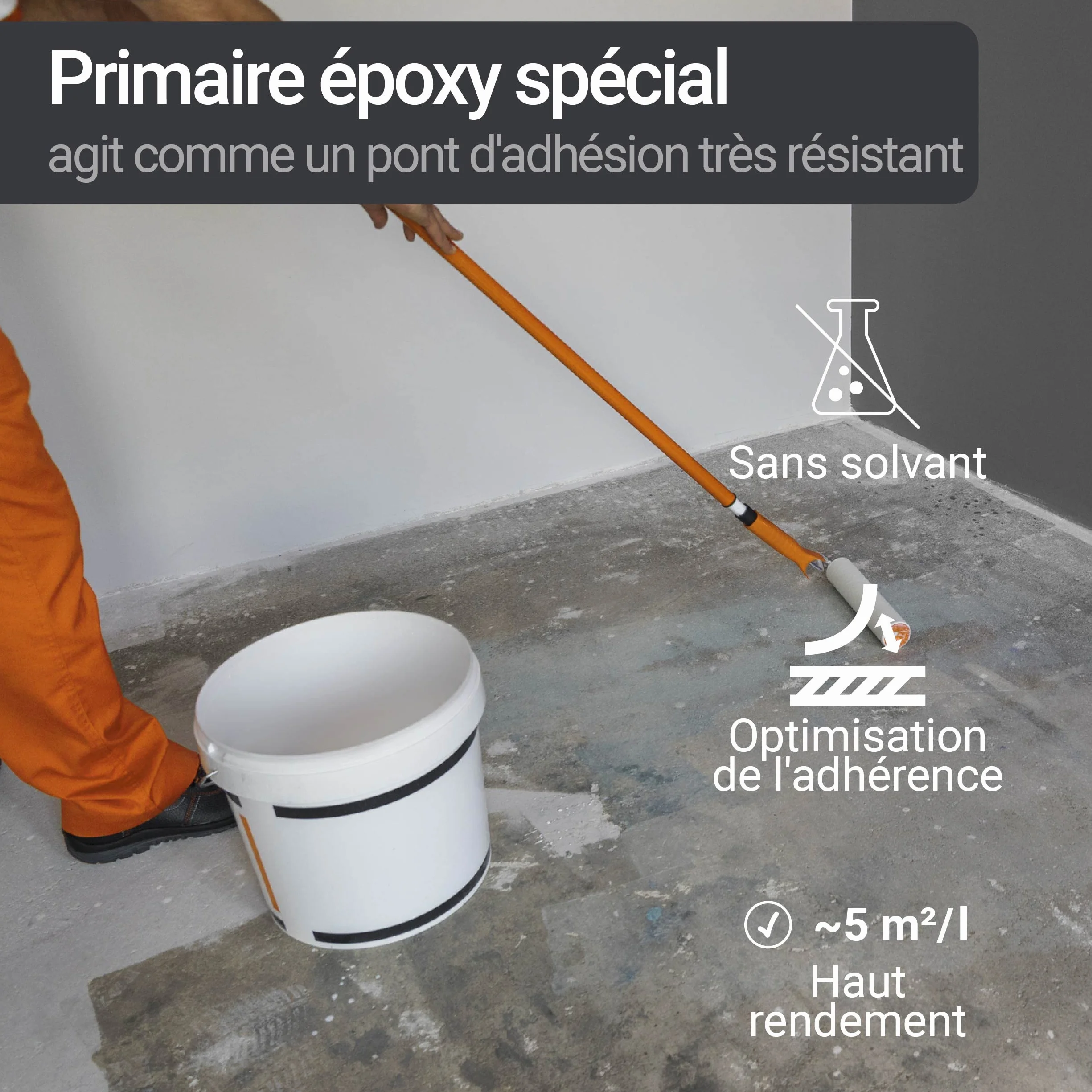 Primaire spécial pour peinture sol W703 10KG - Haute adhérence époxy acryliques