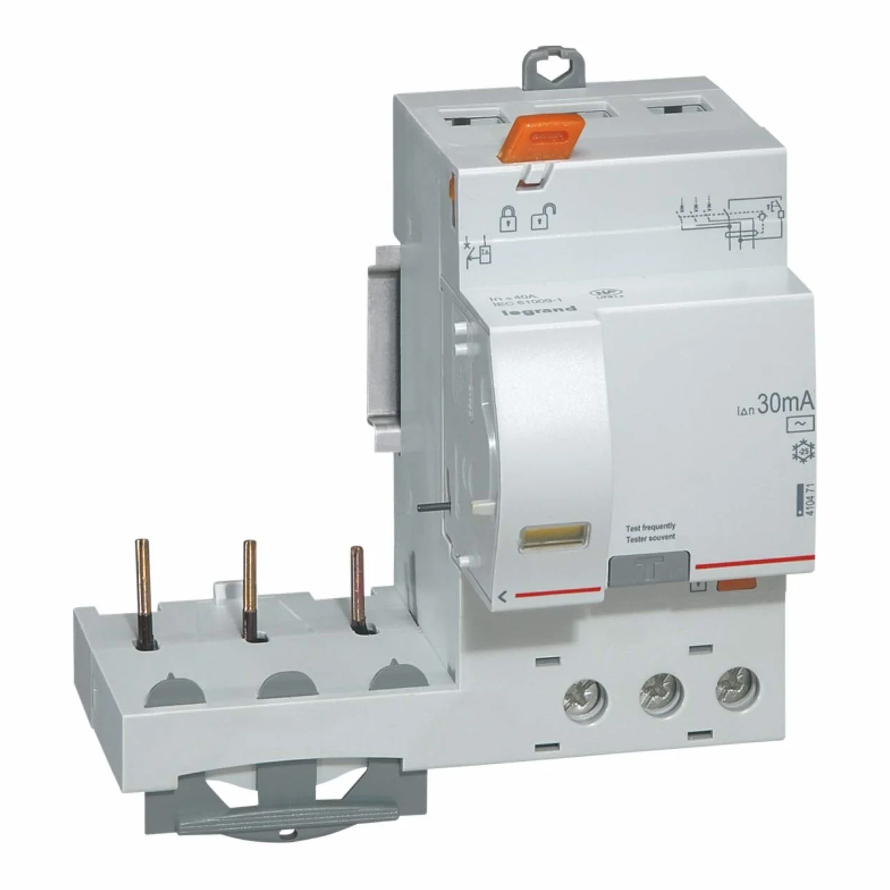 Legrand DX³ Bloc différentiel adaptable 3P 400V 40A typeAC 30mA