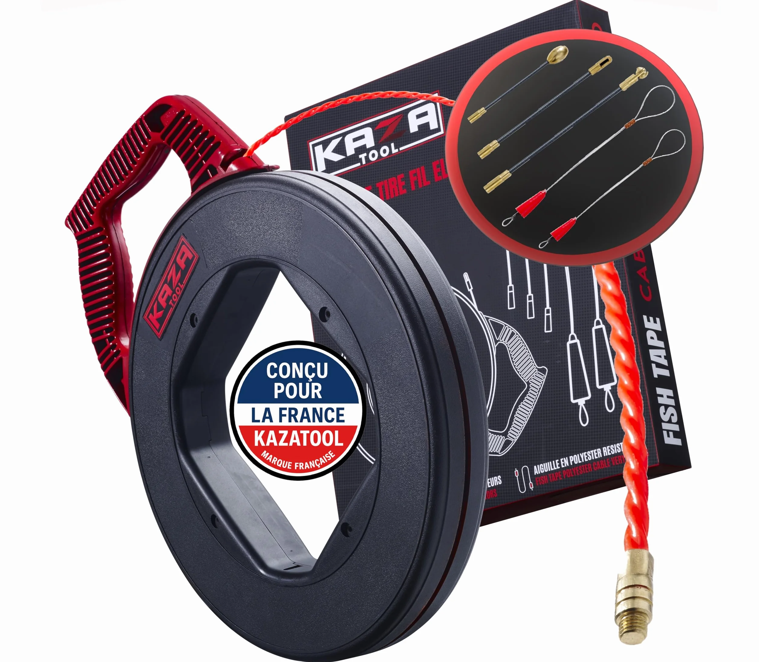 Aiguille Electricien 50m Φ 4.5mm Tire Fil Cable Electrique Polyester ULTRA RESISTANT Passe Fil Fibre optique Flexible Guidage