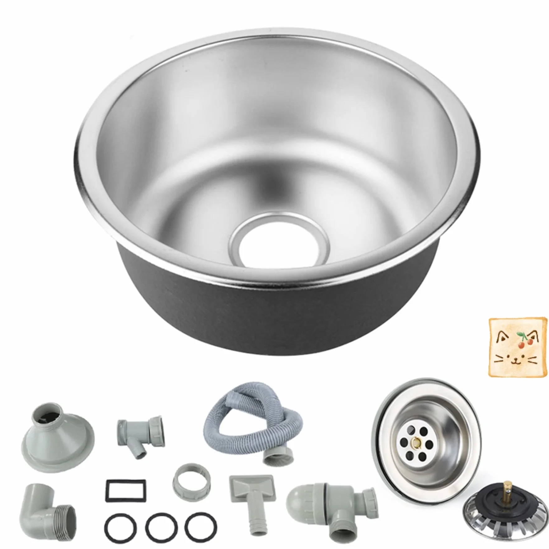 Évier de cuisine encastrable acier inoxydable 304 1 cuve égouttoir réversible 41x41x20cm