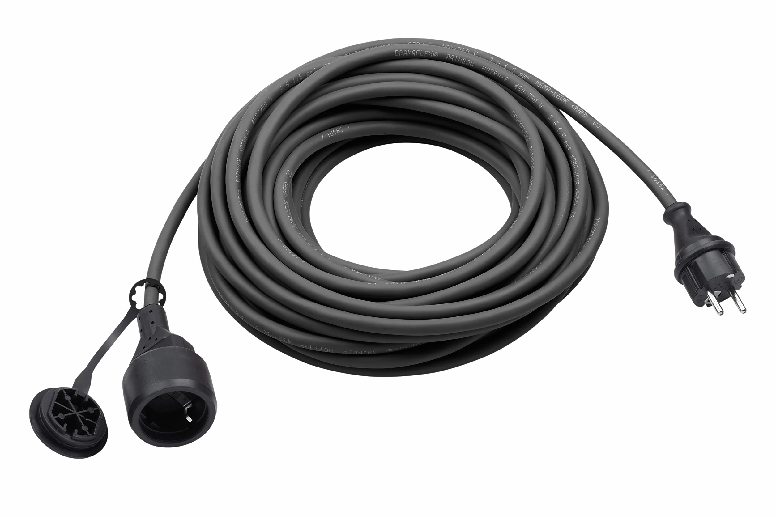 Rallonge en caoutchouc IP44 Meister 25 m noir
