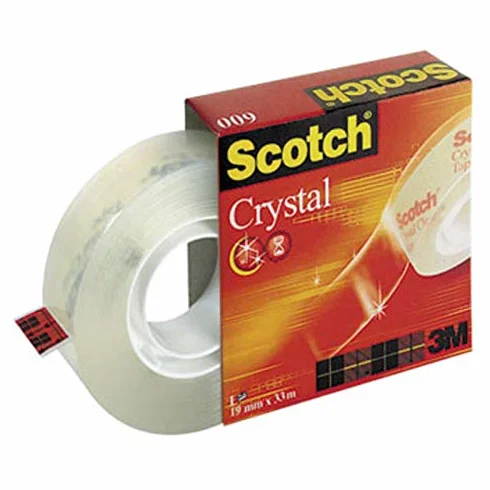 Rubans adhésifs cristal 600-19 mm x 33 mètres, lot de 24 en boîte individuelle