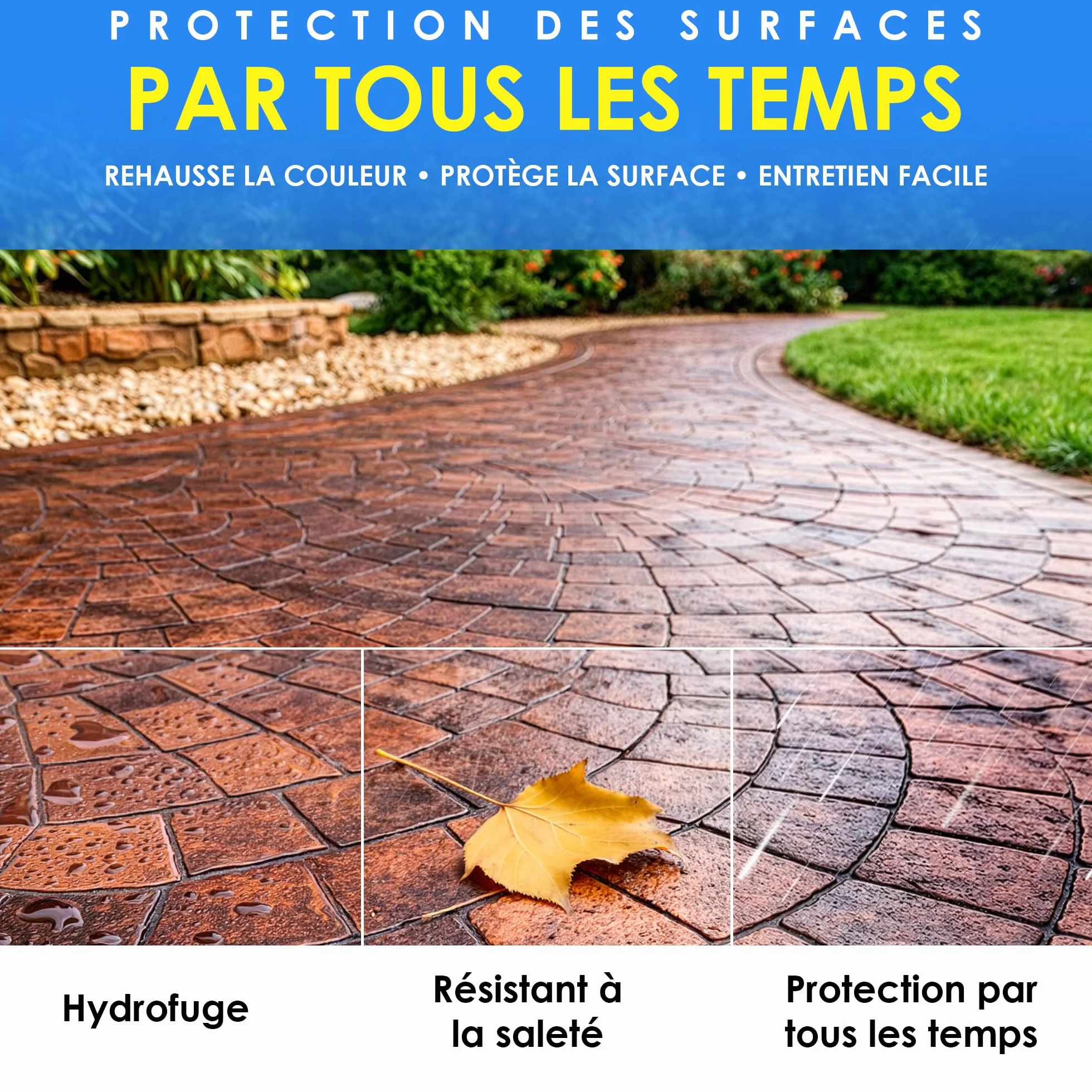 Résine pour Béton 5 L Scellant Protecteur Ravive Couleur Vernis Beton Exterieur Base Eau