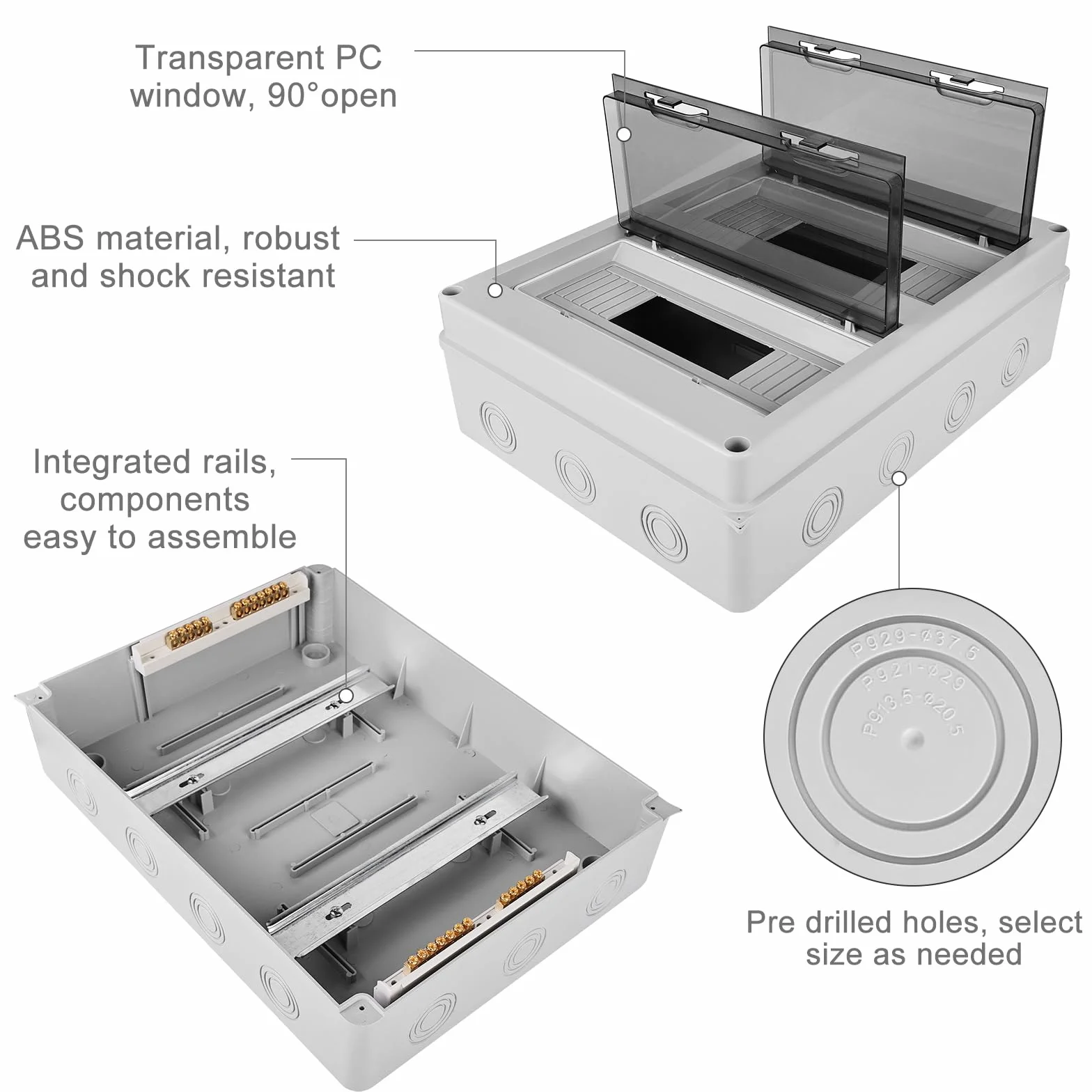 Boîtier électrique étanche IP65 24 modules 2 rangées extérieur