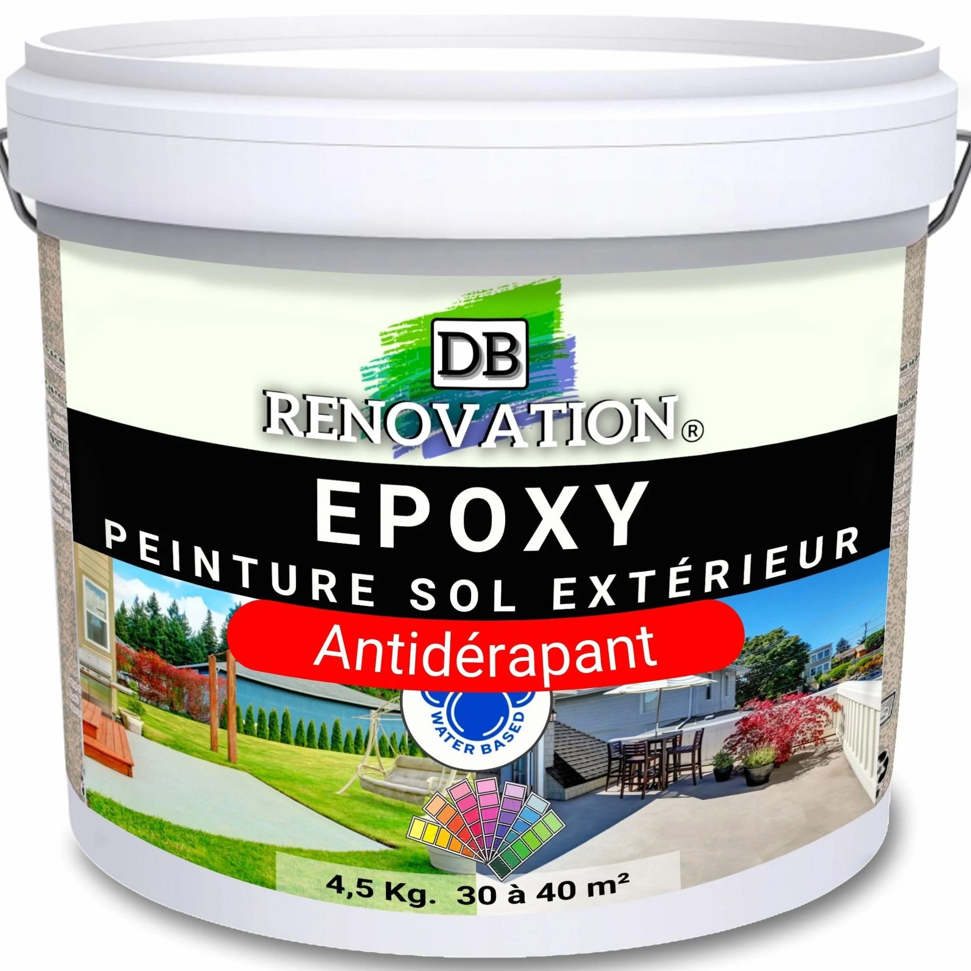 Kit Antidérapant Résine Epoxy Sol Terrasse Sable de Quartz Gris Clair 5KG Peinture Béton Extérieur