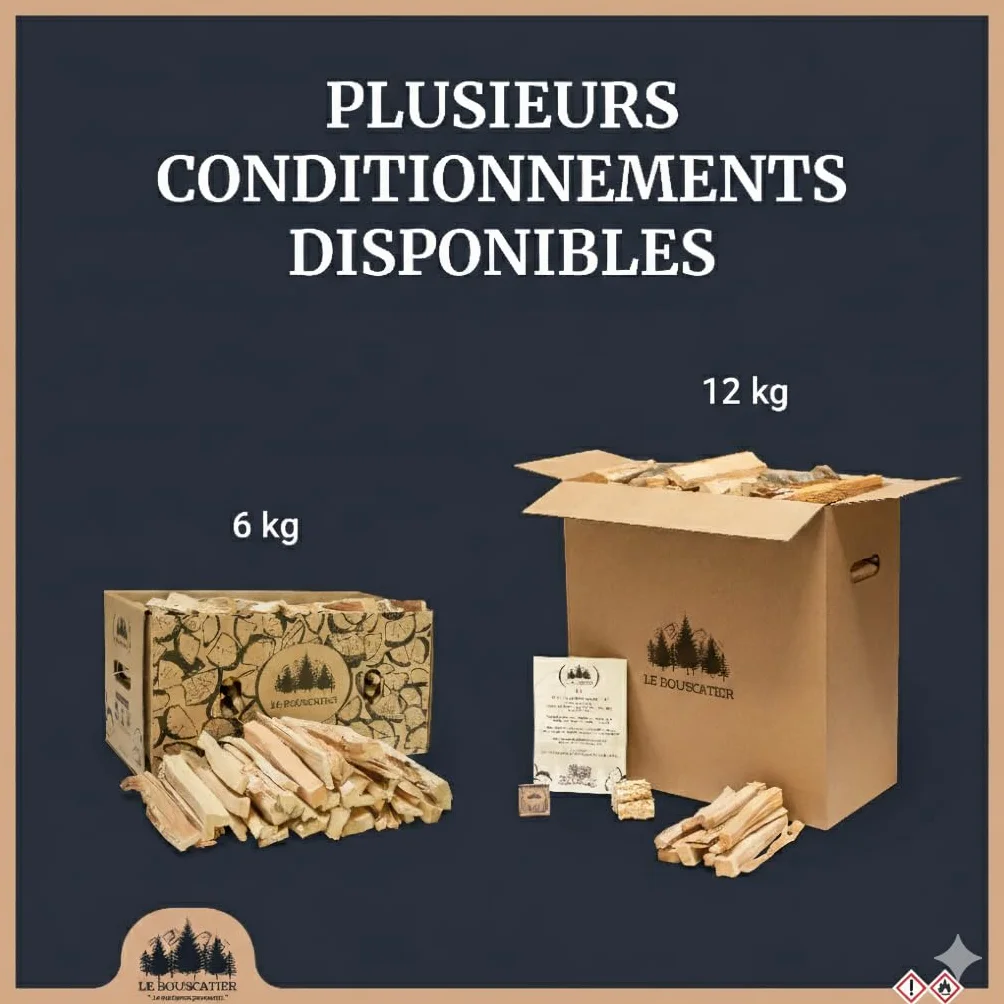 Le Bouscatier Bois d'allumage 6 kg 20L Hêtre Chêne Allume feu Cheminée Poêle Barbecue