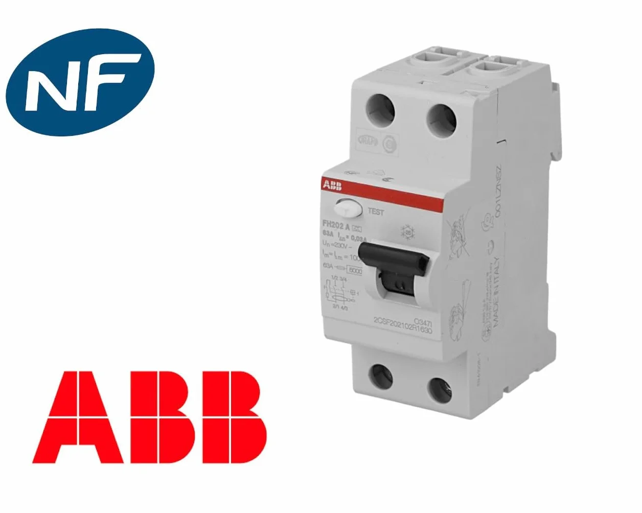 ABB Zenitech ABB443051GSB 443051 Interrupteur différentiel, Gris