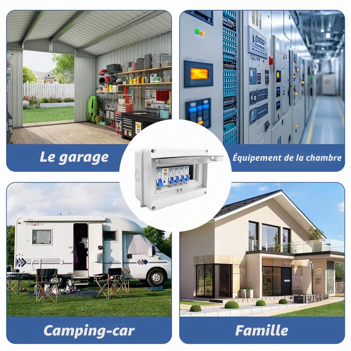 Coffret Electrique Etanche IP65 avec Disjoncteur 63A 2x16A 20A 32A Tableau Electrique