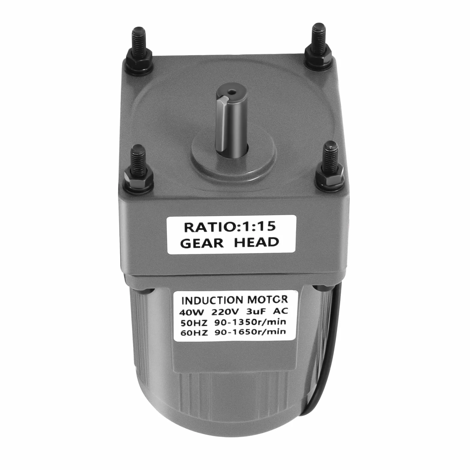 Motoréducteur électrique 40W 15K, Moteur à Engrenages avec Contrôleur de Vitesse 0-90rpm Monophasé