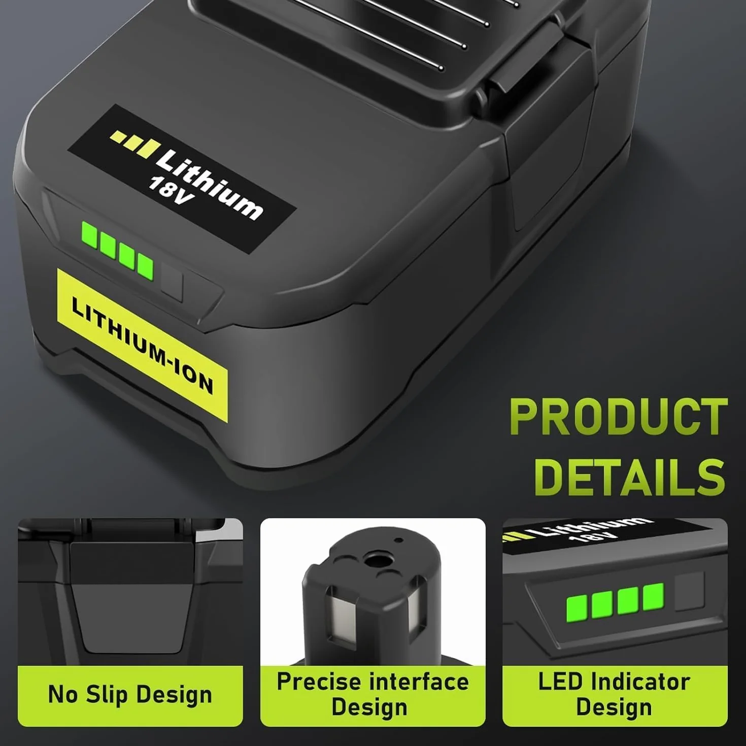 Batteries au Lithium 18V 5.5Ah 5500mAh pour Ryobi P108 RB18L40