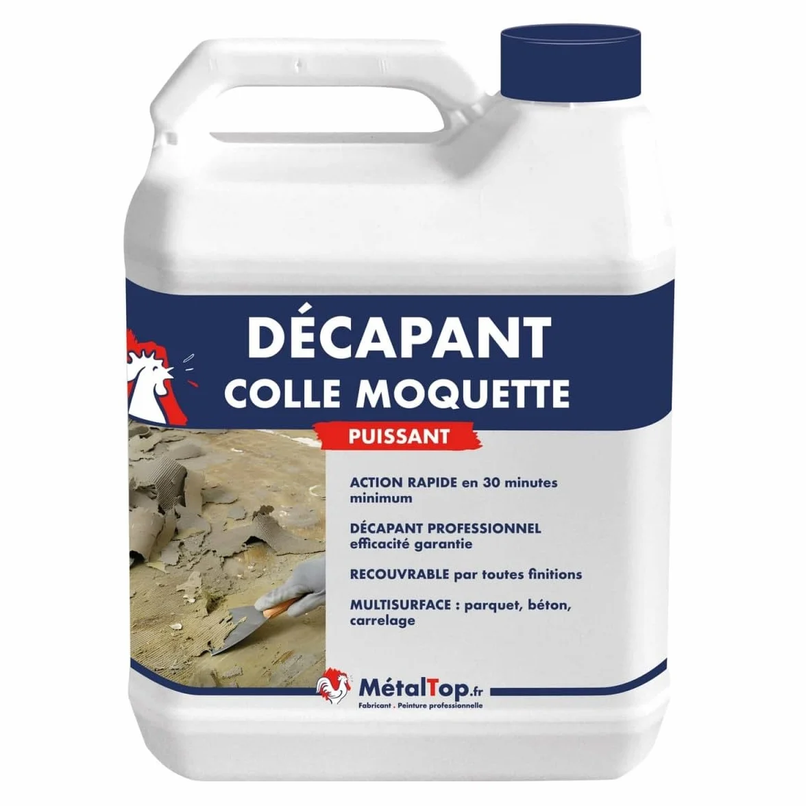 Metaltop Decapant Colle Moquette 5 L Elimine résidus colle sol béton bois carrelage