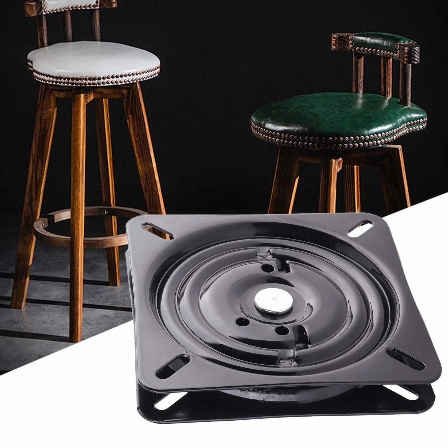 Plaque Pivotante de Tabouret de Bar 7 Pouces, Base Lourde avec Rebond Automatique 180 Degrés
