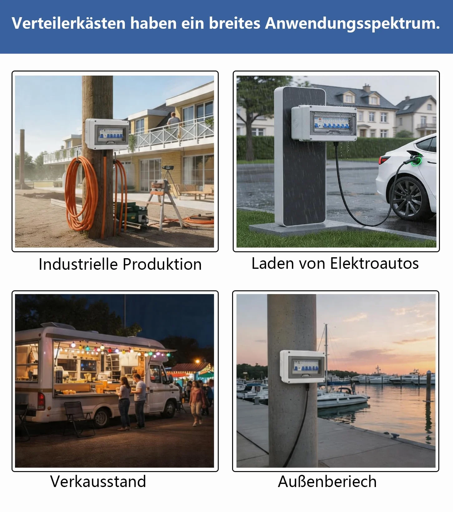 Boîte Coffret Électrique Étanche IP65 63A 1 Rangée pour Garage Bureau