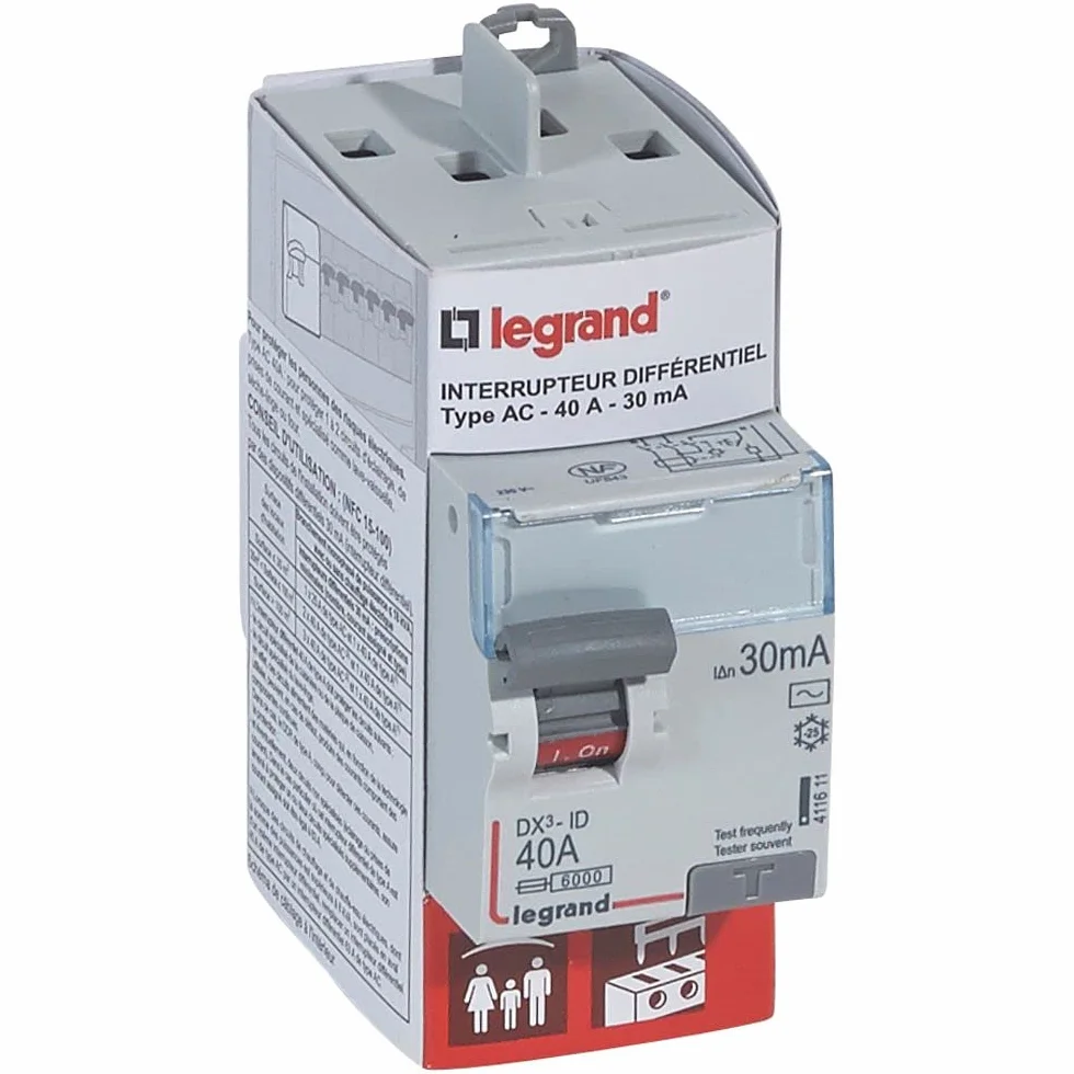 Legrand Interrupteur différentiel bipolaire Type AC 30mA 40A
