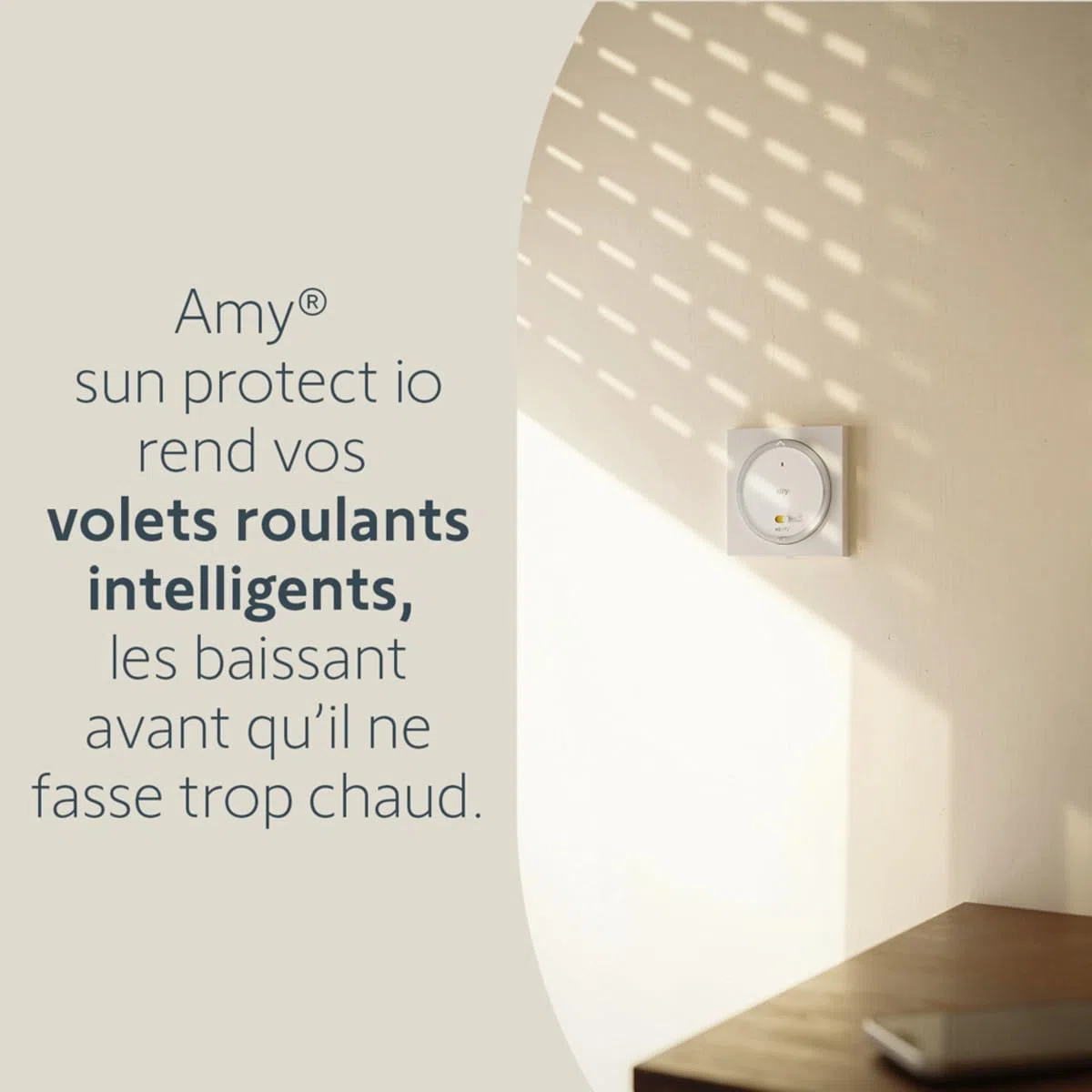 Somfy Télécommande émetteur Amy Sun Protect io Capteur de Température Compatible Tahoma Switch