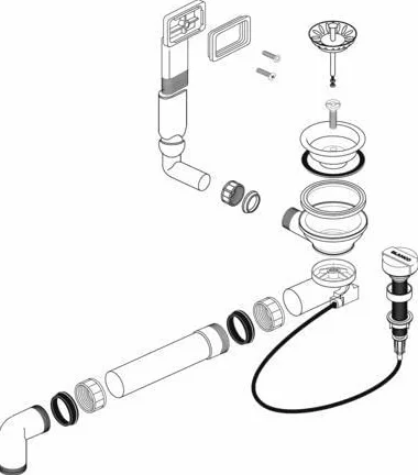 BLANCO Bonde de vidage 8,9 cm avec télécommande de vidage pour lavabos DANA DINAS LANTOS LEMIS LIVIT MEDIAN TIPO TOGA