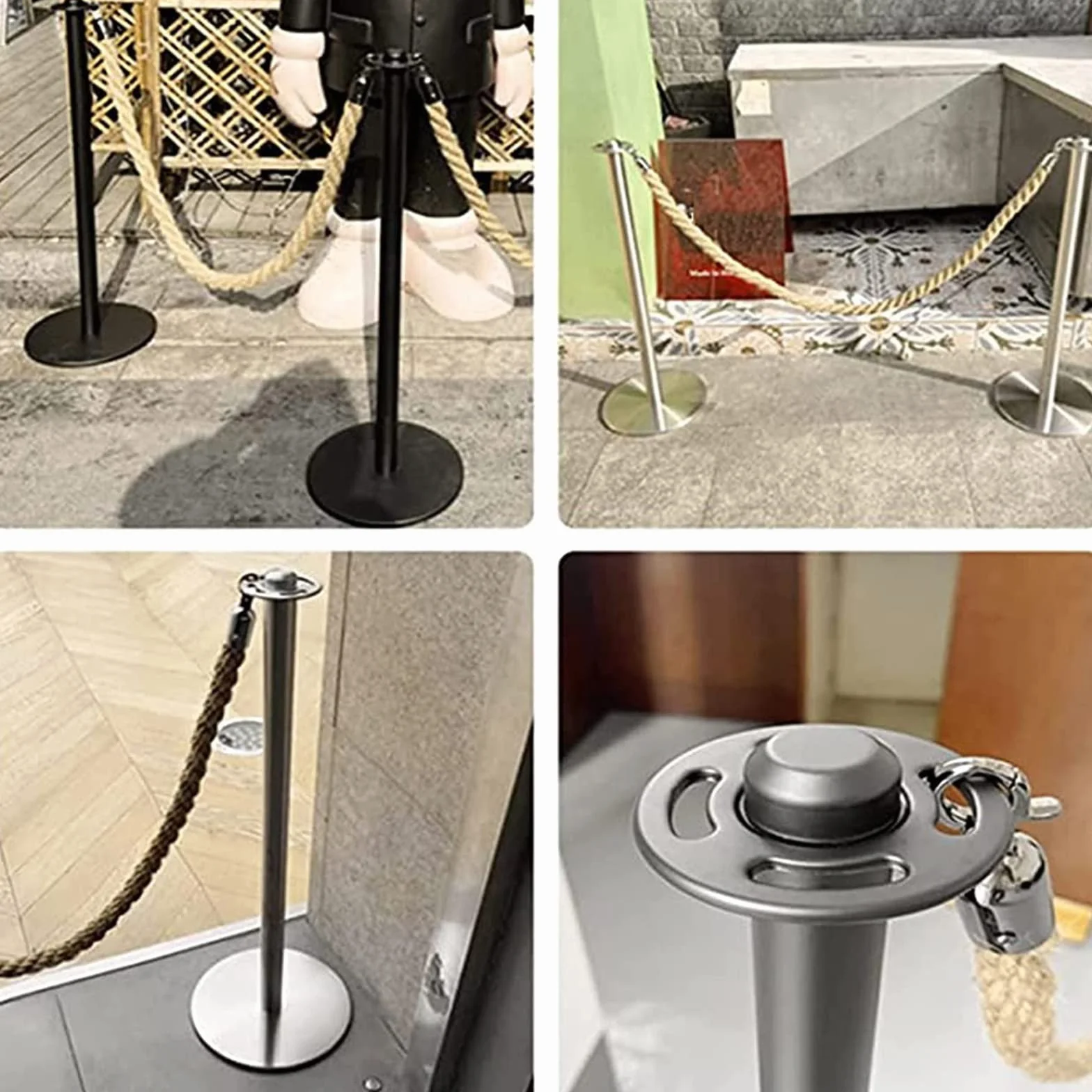 Corde Barrière Torsadé Cordon Contrôle Foules Séparateur File Attente Restaurant VIP Mariage Argent