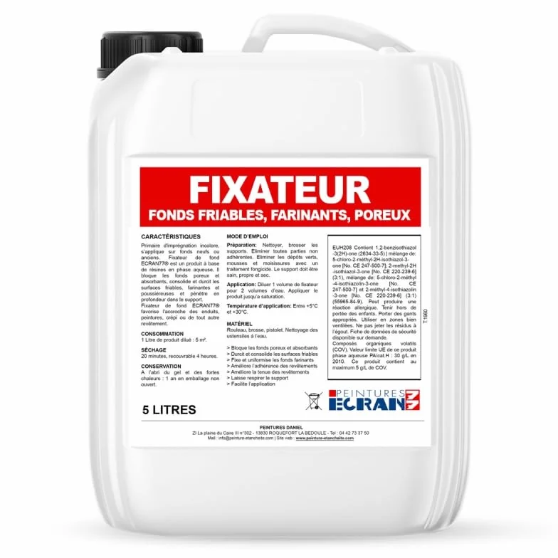 ECRAN77 Fixateur de surface 5 litres bloque fonds poreux