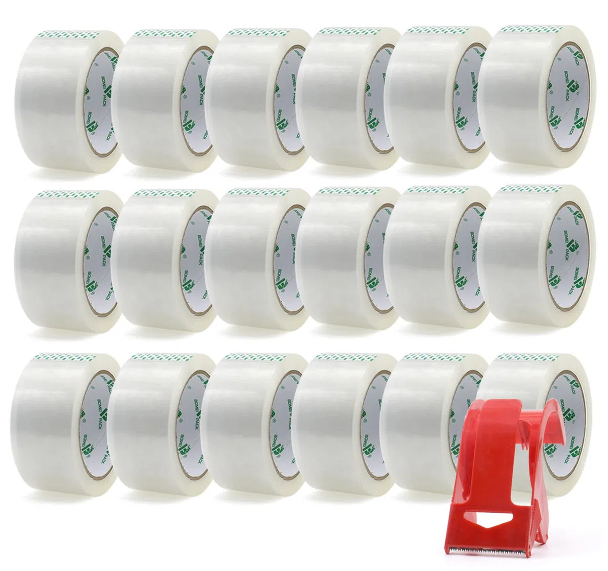 BOMEI PACK Ruban Adhésif Transparent 18 Rouleaux 66m x 48mm pour Emballage Carton