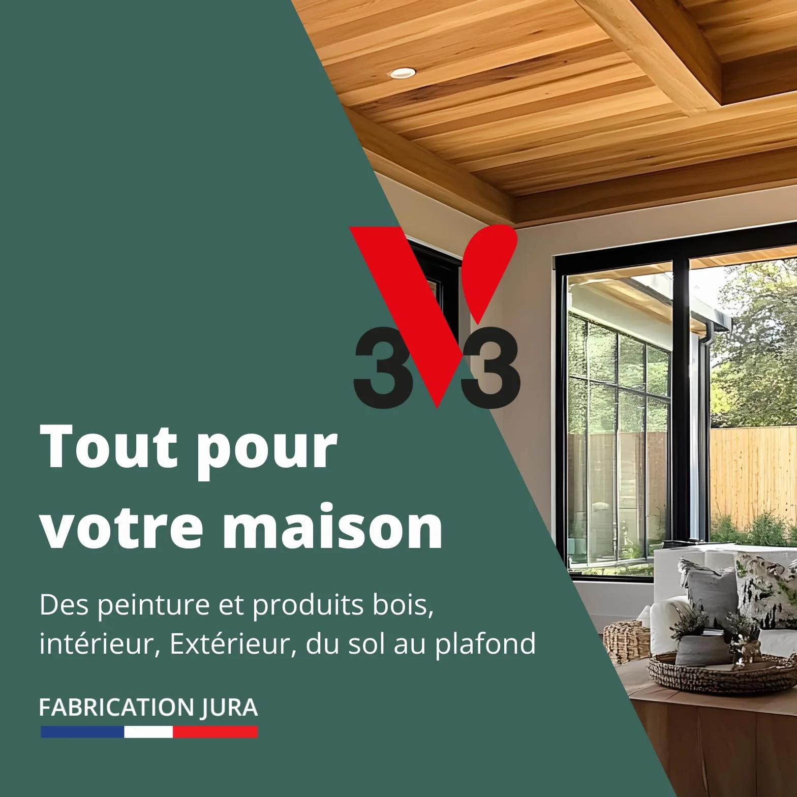 V33 Saturateur bois extérieur Naturel mat 5L - Haute résistance eau chlorée, UV et graisse - Sans essuyage et non glissant